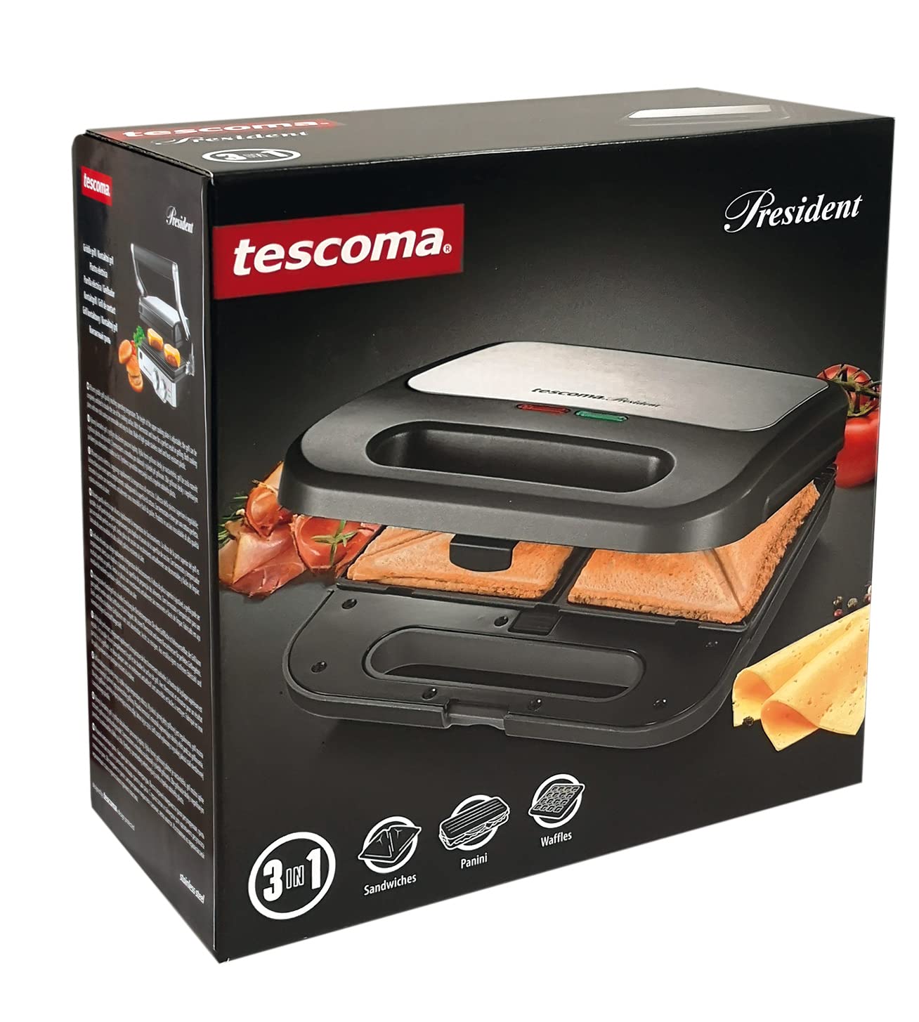 Tescoma 909116 Tostiera multifunzionale 3 in 1 Toast/Sandwich/Waffle
