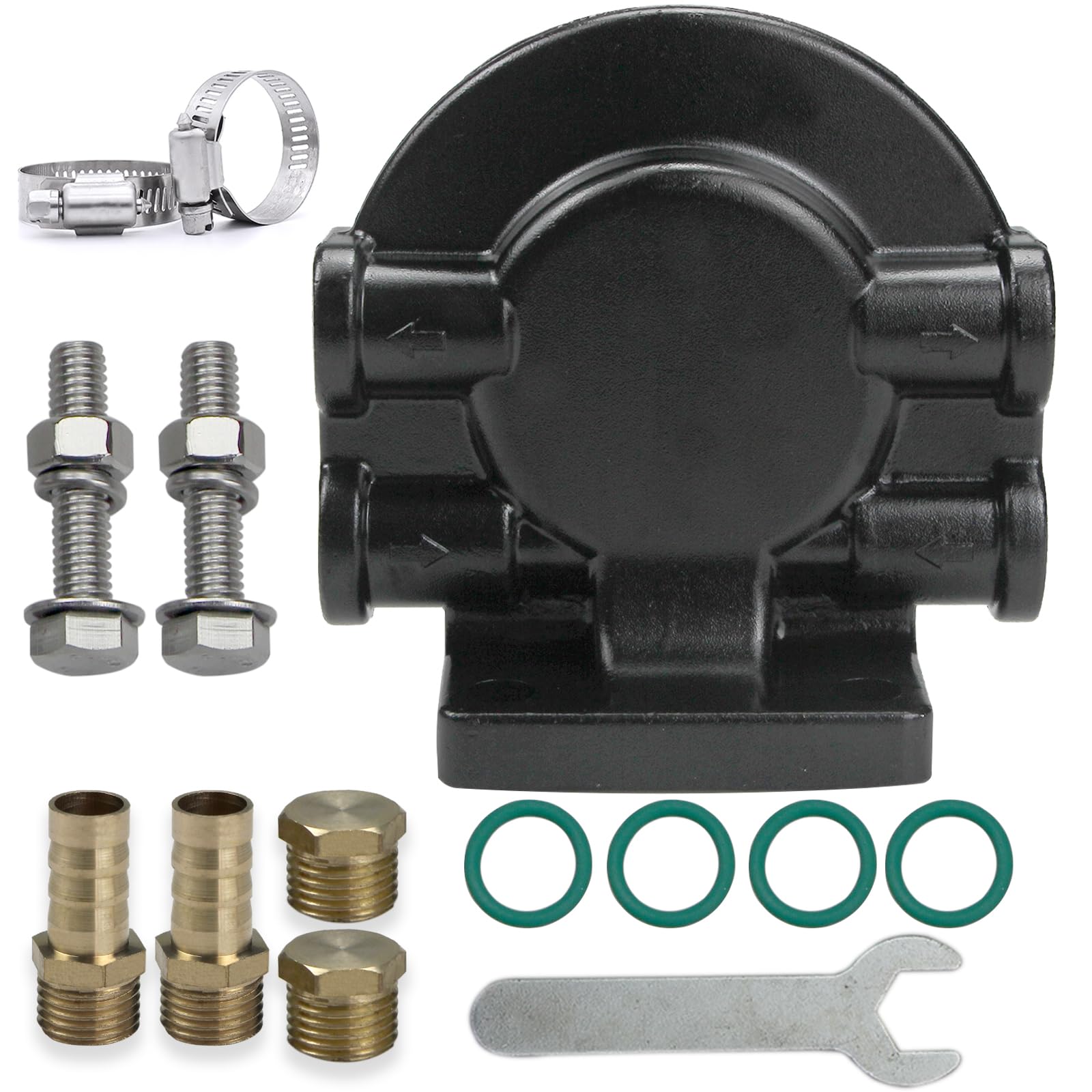 S3213 Fuel Filter Base Water Separator Bracket Replacement 3/8 Inch NPT Port Compatible with Marine 18-7853-1 35-809097 S3214 B32013 18-7932-1 18-7932 18-7928