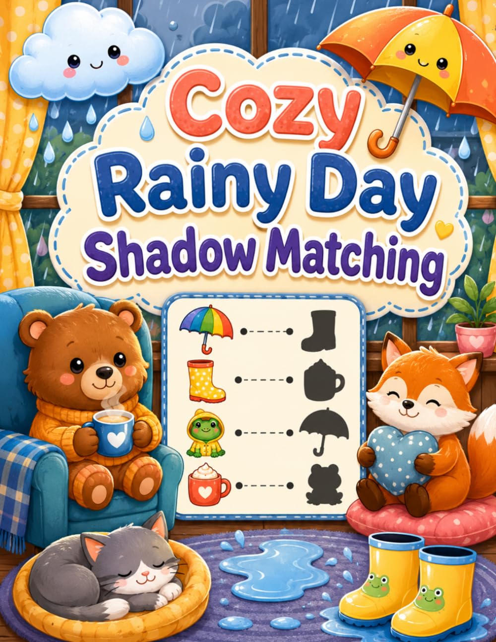 Cozy Rainy Day Shadow Matching: An Interactive Rainy Day Activity Book to Boost Focus and Visual Skills