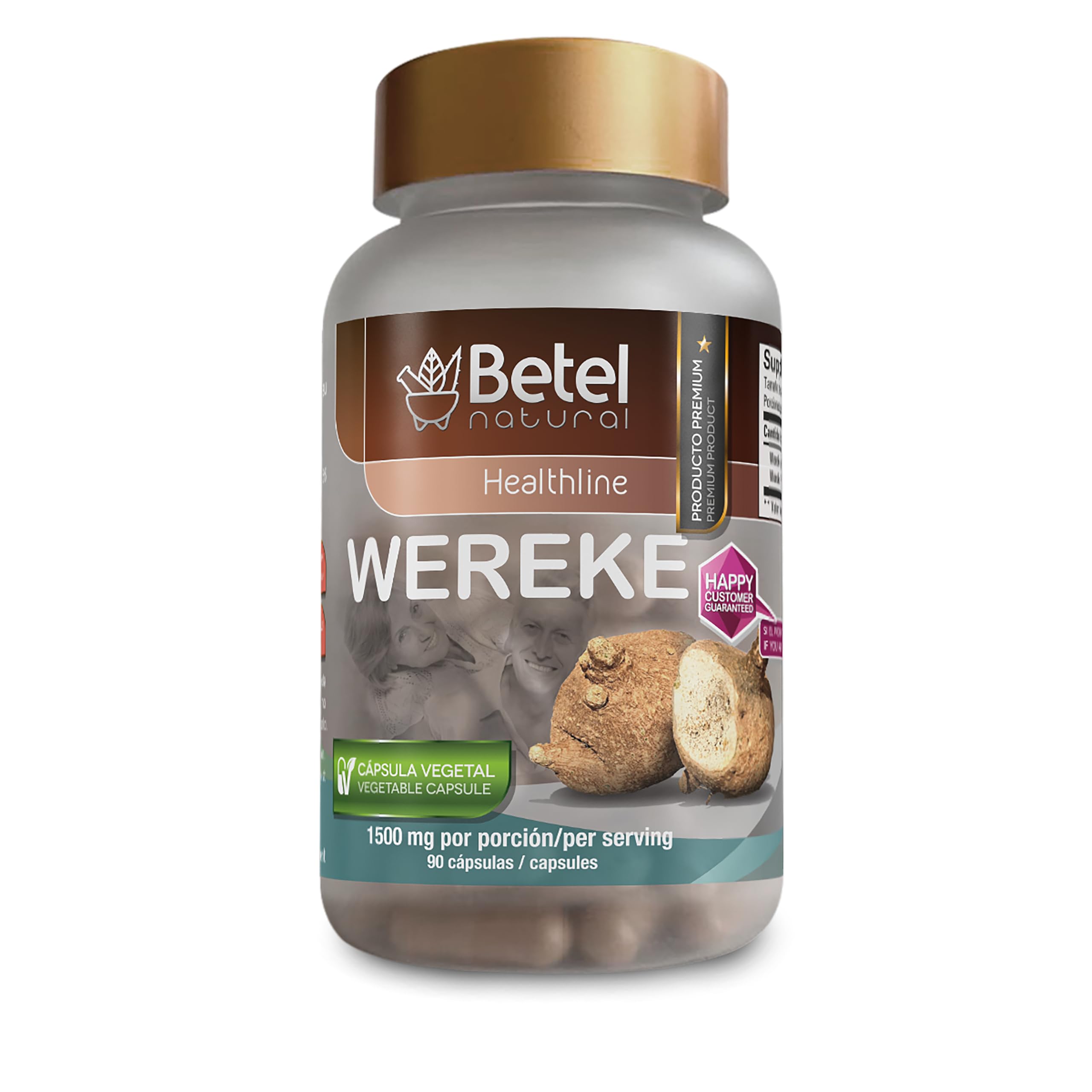 Betel Natural Premium Wereke Capsules Natural Root from Mexico - 1500 mg per Serving - Vegan Capsule
