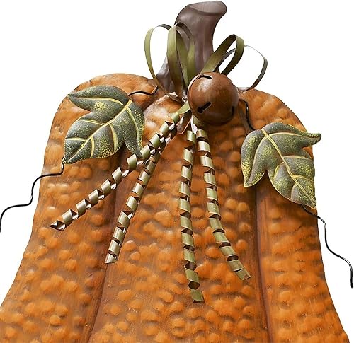 Miniatura 10 de Estacas de metal rústico para patio, decoraciones al aire libre para el hogar, calabazas de metal de pie, estacas de jardín para decoración de