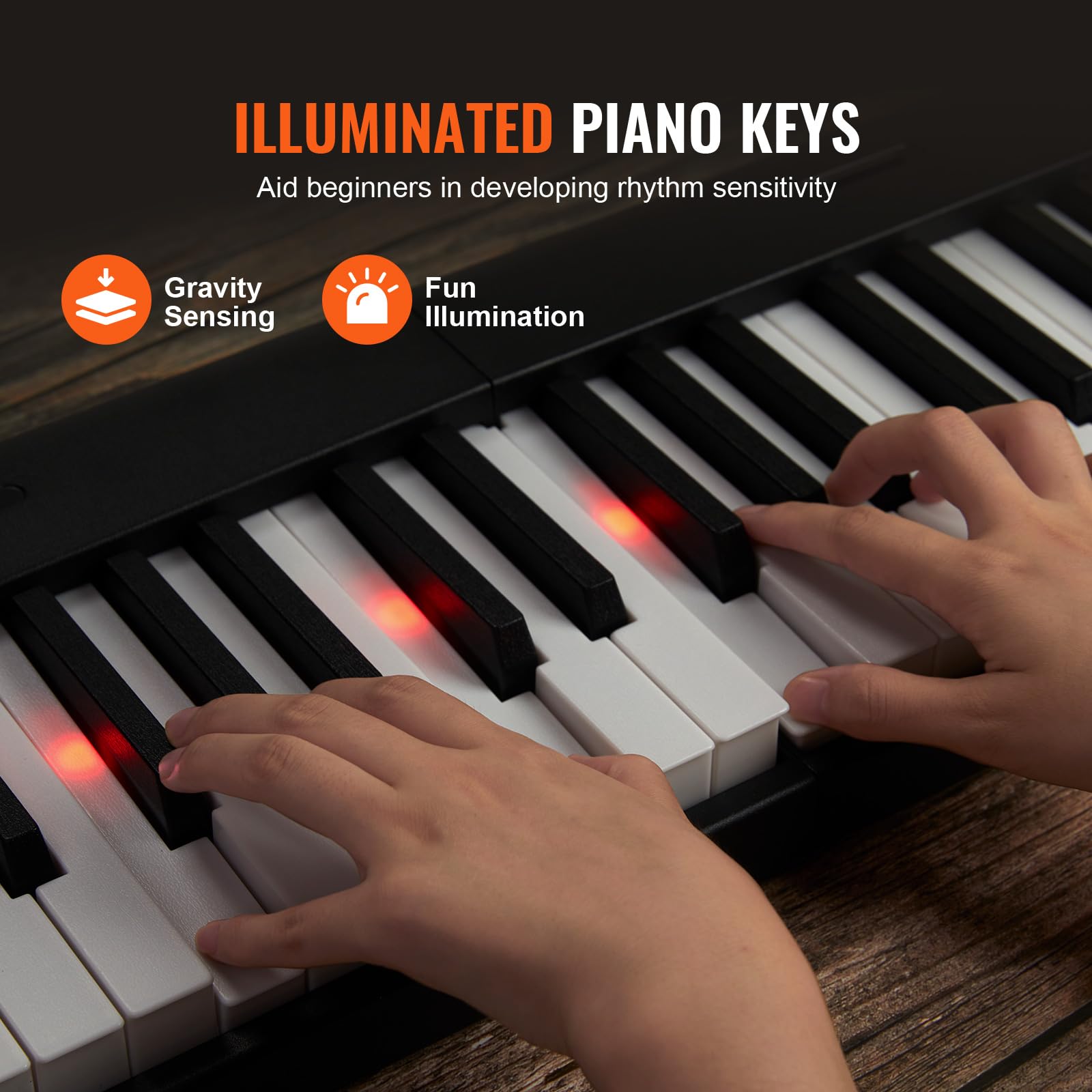 VEVOR E Piano 88 Tasten Faltbares Digital Piano Bluetooth MIDI tragbares elektronisches digitales Klappklavier mit Sustain-Pedaltasche berührungsempfindlichen Tasten Kopfhörern wiederaufladbar Schwarz