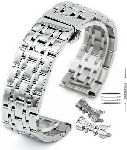 Uhrenarmband, geschwungen, Edelstahl, poliertes Metall ...