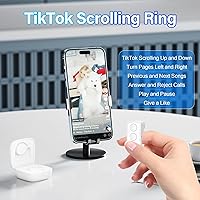 Vista 2 de Tiktok Scrolling Ring Kindle APP Page Turner - Cámara de anillo de desplazamiento Bluetooth para grabación de selfie con obturador, anillo