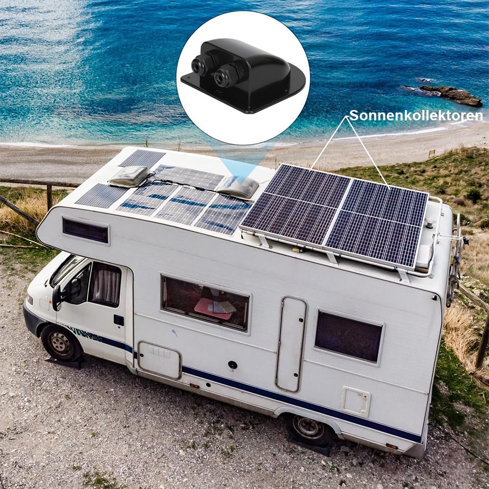 Voarge 2 passacavo per tetto impermeabile ABS per camper roulotte barca satellite solare climatizzatore