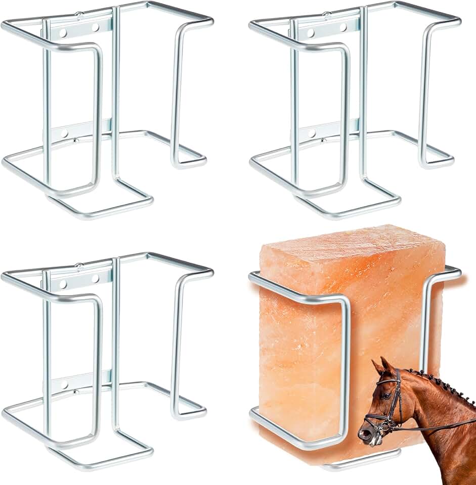 Teenyyou 4 Pack Salt Block Holder 4lb Mineral Block Holder for Deer Blocks Wire Salt Lick for Goat Mineral, Livestock Feeder, Deer Lick, Horses, Cattle, Sheep, Goats