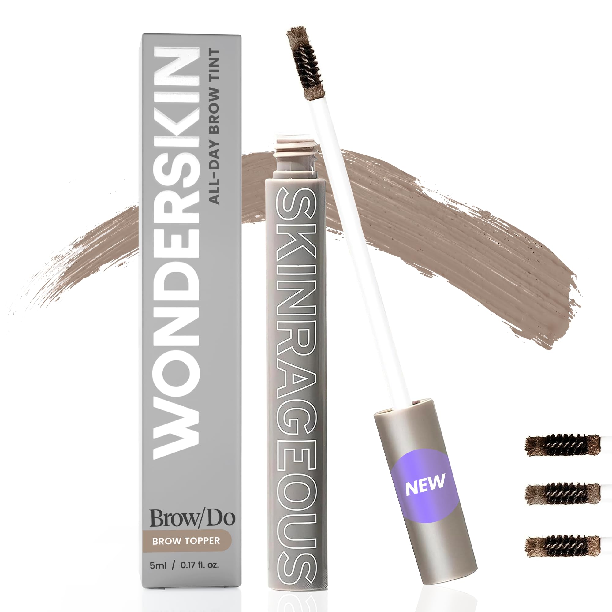 Wonderskin Brow/Do Eyebrow Gel Topper, Skinrageous All-Day Eyebrow Tint Mascara, Long-Lasting