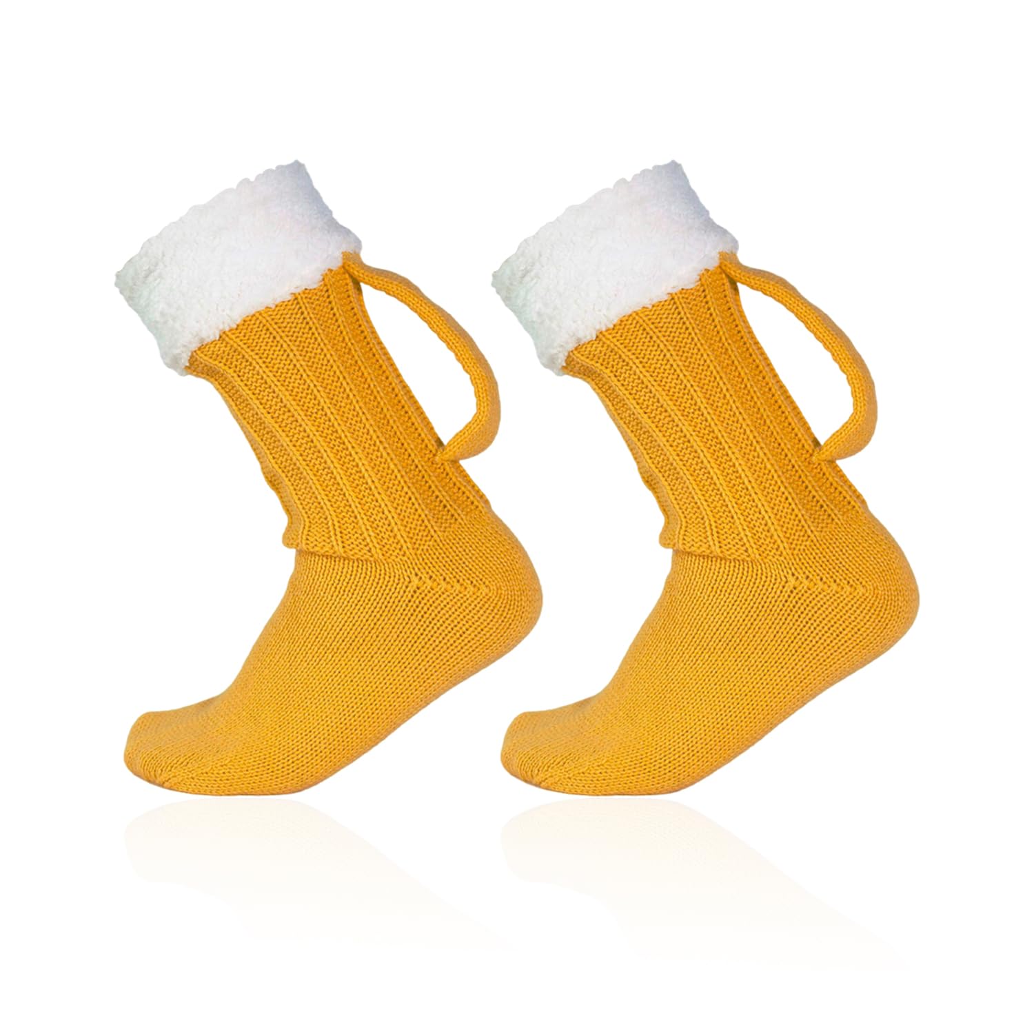 YSDYY 1 Pair Of Beer Mug Socks, Fun Beer Mug Socks, Non-Slip Slipper Socks, Autumn And Winter Knitted Warm Socks, Thickened Stockings, Creative Gift Socks