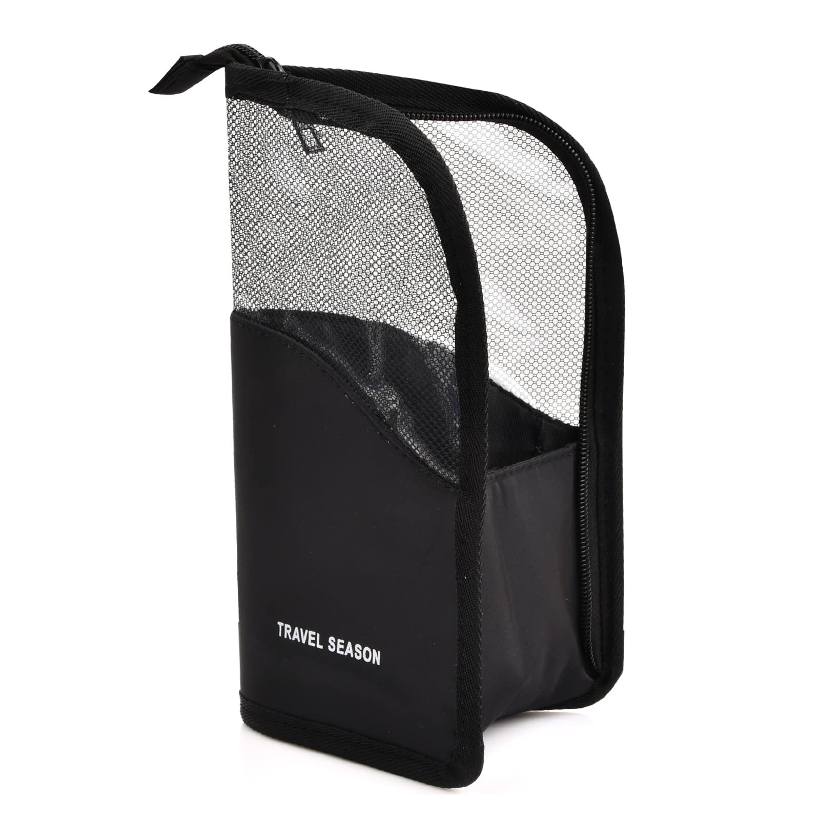Estuche de Brochas de Maquillaje Porta Brochas de Maquillaje Translúcido Bolsa de Pinceles de Maquillaje Multifuncional Bolsa Impermeable para brochas cosmética para Mujeres y niñas (Negro)