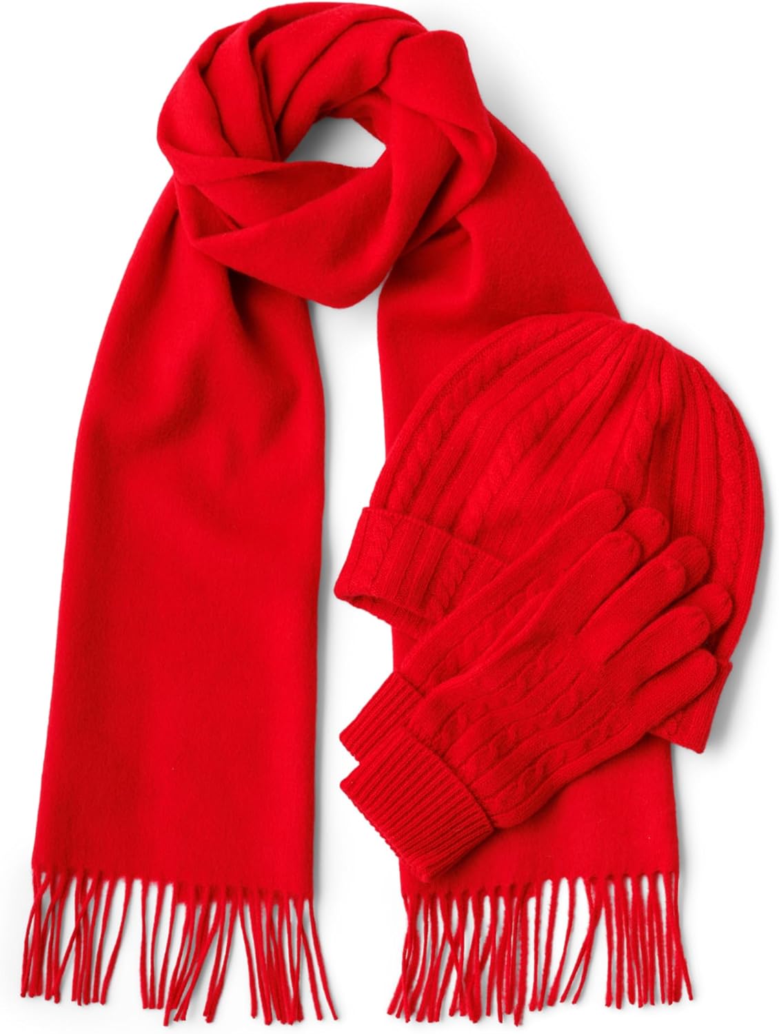 Fishers Finery Women's 100% Cashmere 3pc Hat Glove and Scarf Set; with Exquisite Box - Image 2