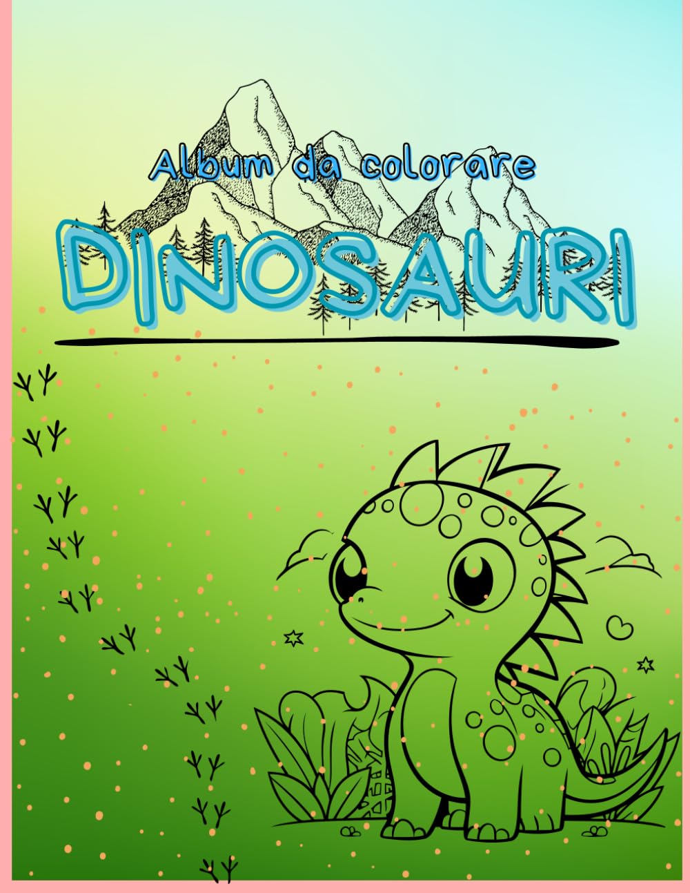 Album da colorare Dinosauri: Tante immagini di simpatici dinosauri da colorare.