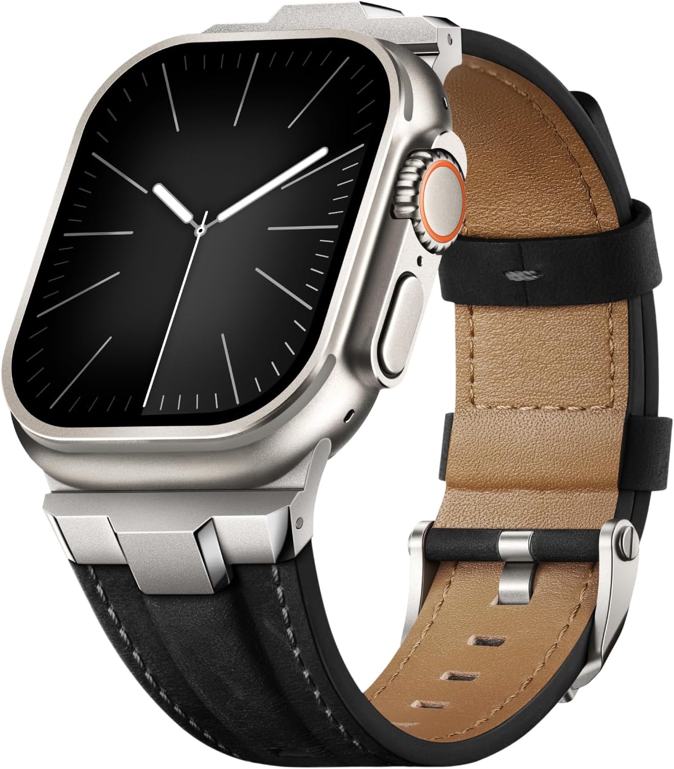 Suitisbest Leather Band Compatible for Apple Watch Ultra Band 49mm 46mm 45mm 44mm 42mm 41mm 40mm, Genuine Leather Replacement Strap for iWatch series 11 10 9 8 7 6 5 4 3 2 1, SE 3 2 1, Ultra 3 2 1