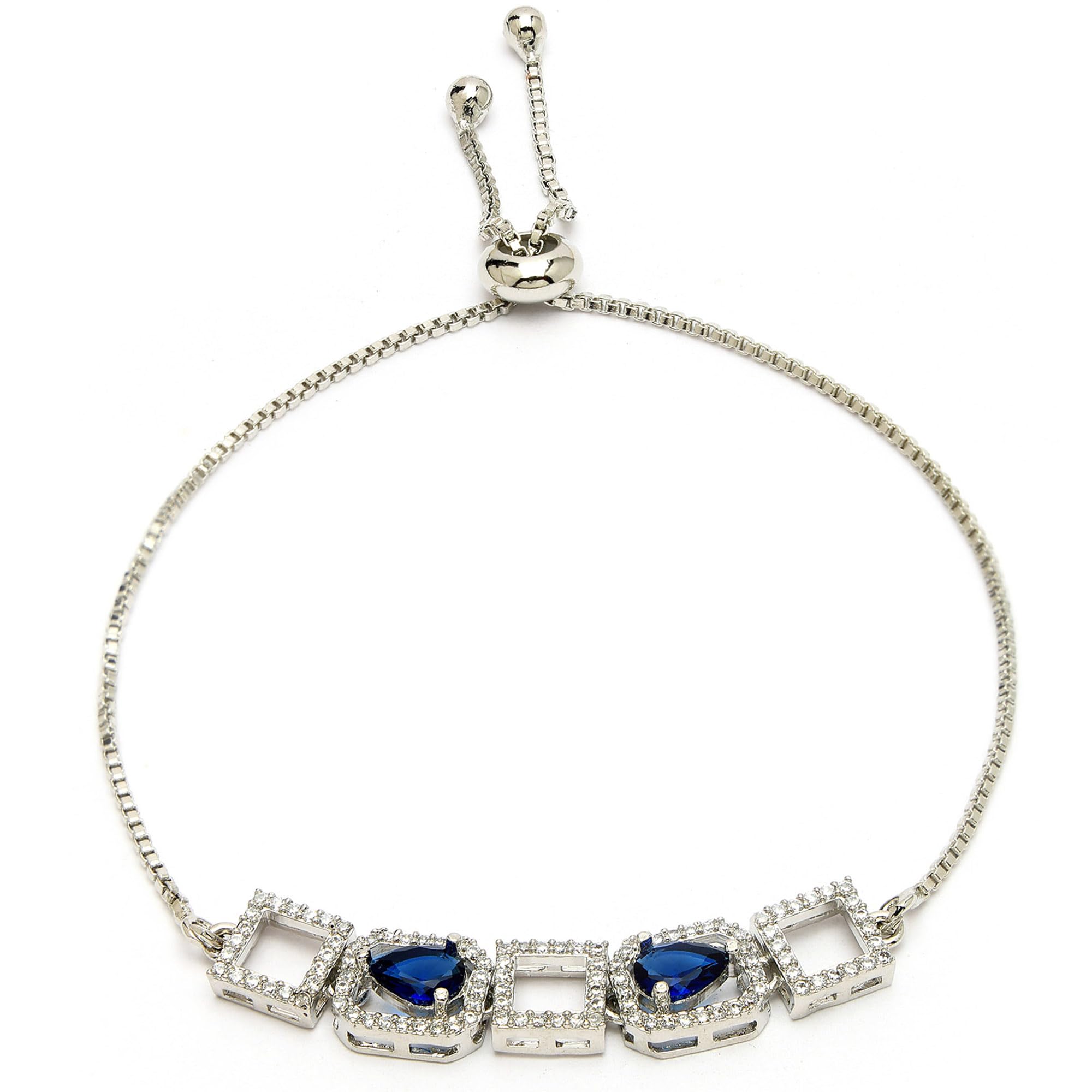 ZENEME Zenme Bracelets For Rhodium Plated Crystal Stylish Silver Plated American Diamond Platina Shine Bracelets For Women & Girls Jewellery (Platina Shine Blue Bracelet) (B0D8HDNPWG) Amazon Price History, Amazon Price Tracker