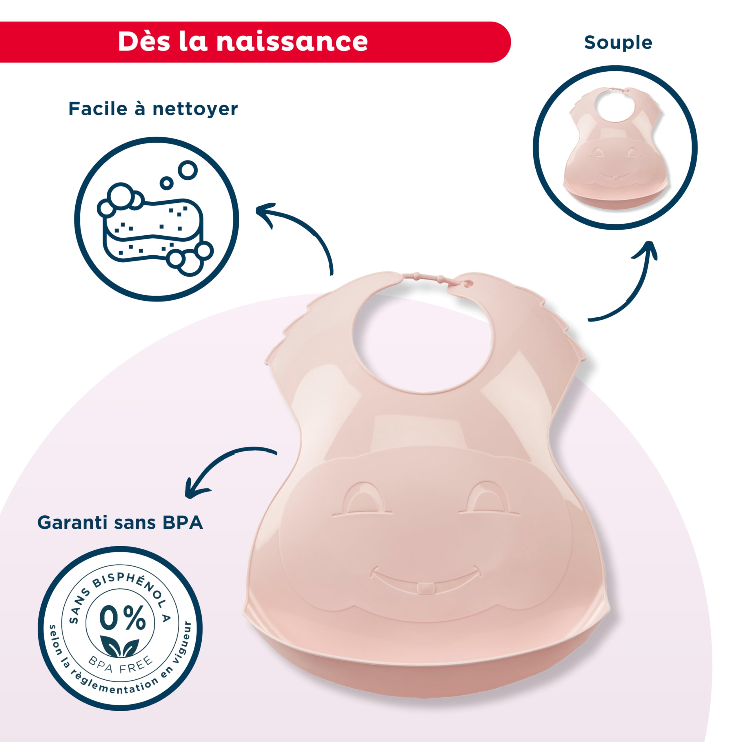 Thermobaby Półsztywny śliniak z rekuperatorem - wyprodukowany we Francji - lodowy brązowy