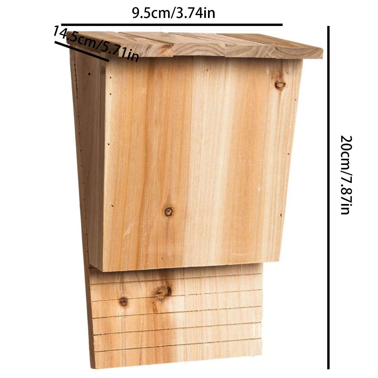 Casas para murciélagos Grandes al Aire Libre - Casa para murciélagos de Madera para Exteriores | Cajas para murciélagoss de Madera Maciza, para murciélago Resistente la Intemperie con Techo
