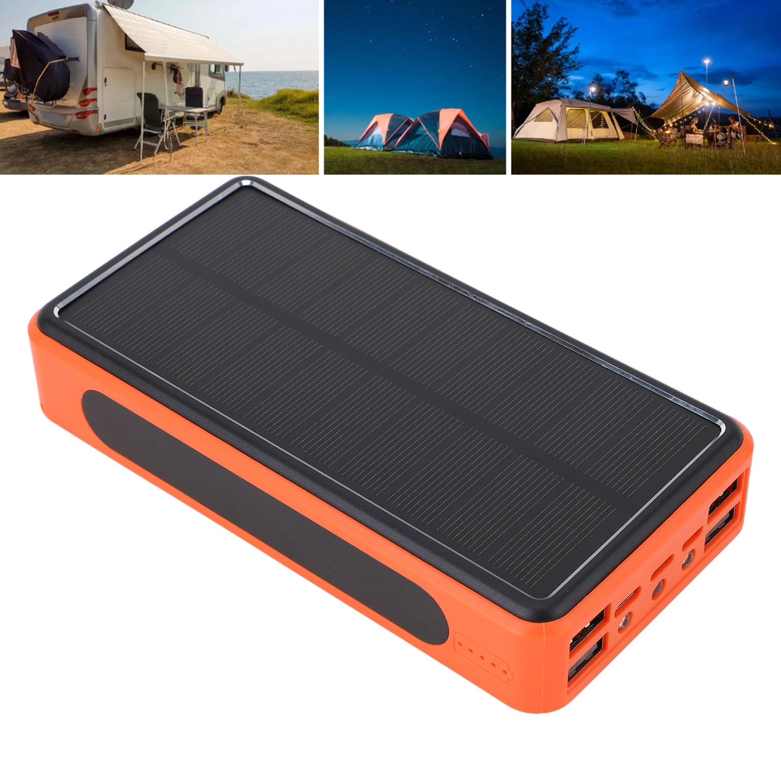 Caricabatterie Solare Power Bank 10000mAh, USB C Portatile PD | Torce doppie, impermeabile IP67, caricatore a pannello solare per campeggio, escursionismo, power bank di emergenza