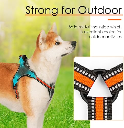 Miniatura 4 de ThinkPet Dog Harness for Medium Dogs No Pull, Escape Proof Step-in Reflective Dog Vest Adjustable Breathable Halter Harness with BackFront Clip for