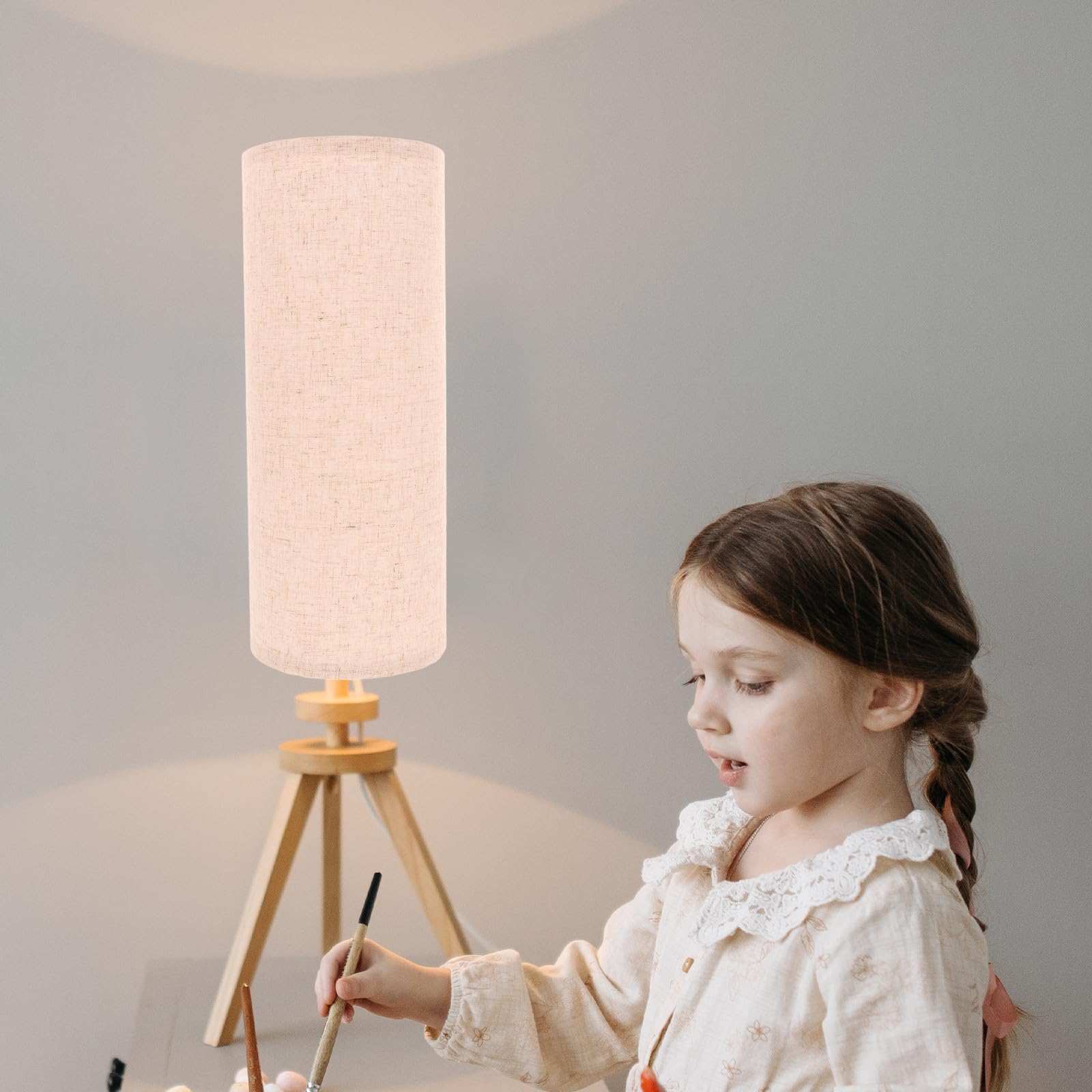Paralume Cilindrico per Lampada da Terra E27, Morbido nella Luce e Robusto, Semplice Design Moderno per Decorazione Camera