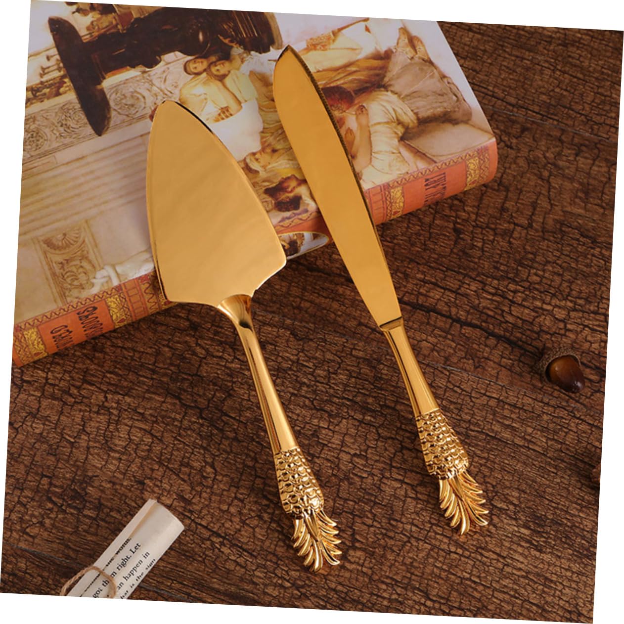 Cabilock 1 Juego Herramientas para Cortar Pasteles Espátula y Corta Pasteles Reutilizable para Bodas y Decoración de Tartas Utensilios de Cocina Profesional y Hogar Diseño Chic y