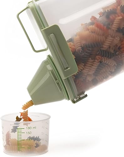 Recipiente de almacenamiento de alimentos, sellado hermético y recipiente de plástico transparente de grado alimenticio, sin BPA, taza medidora,