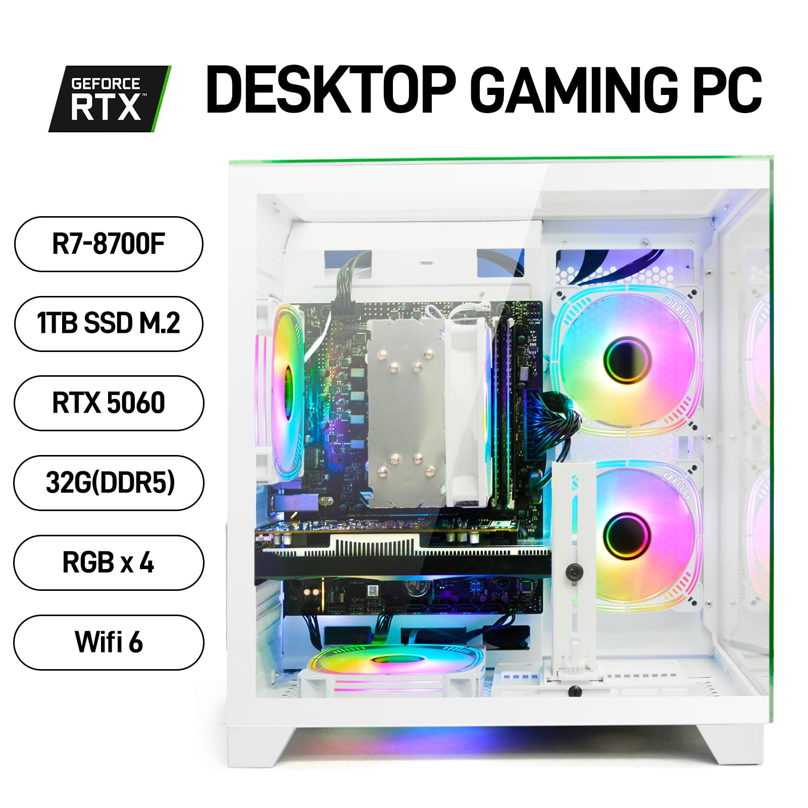 Amazon.com: LXZ Gaming PC Desktop Ryzen 7 8700F | 32GB DDR5 RAM