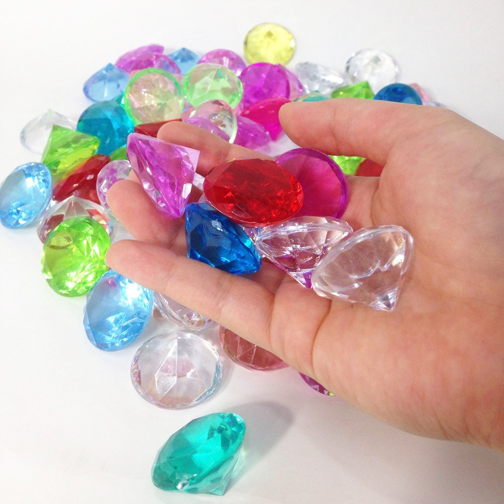 Amazon | 縁日玩具 カラー宝石 ダイヤカット (約500g) 【宝石