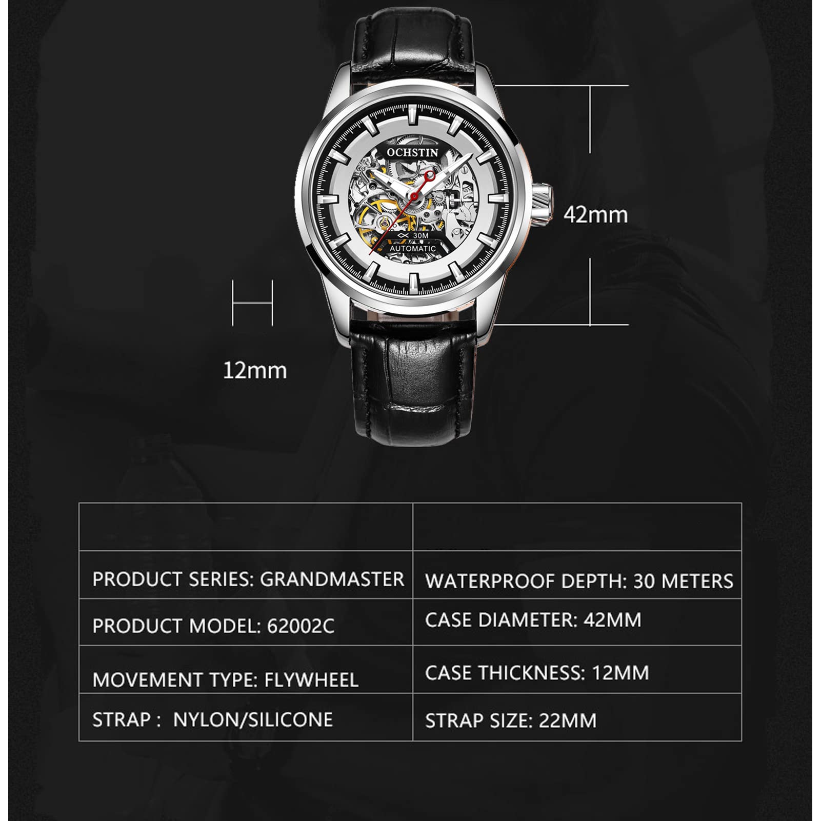 FORSINING Męskie automatyczne zegarki mechaniczne wodoodporny Tourbillon męski zegarek szkielet samonastawny sportowy zegarek na rękę moda biznes