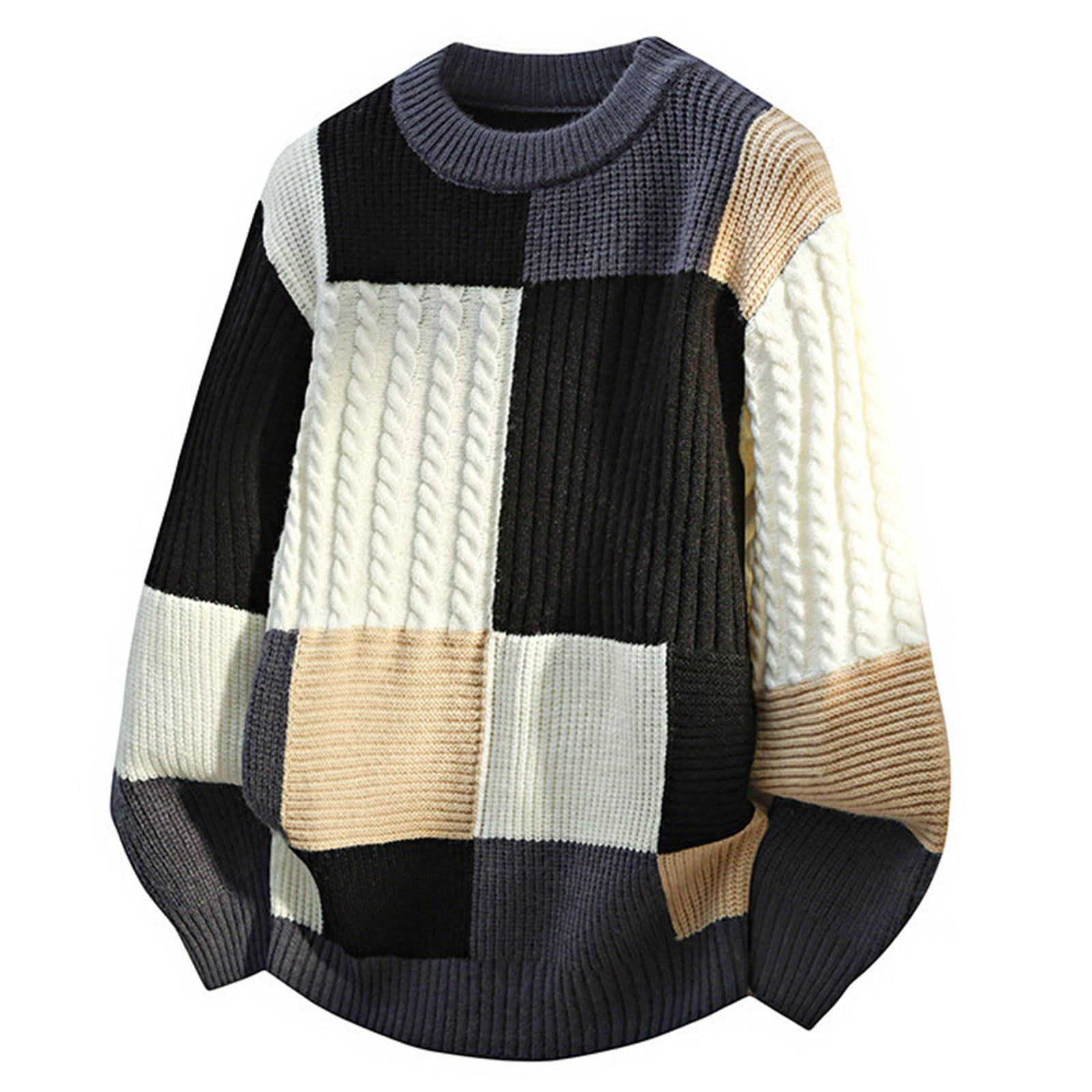 Jersey Hombre Invierno SuéTer Manga Larga Suéter de Hombre con Manga Larga, Tejido Suave y Cálido para Uso Diario y Estilo