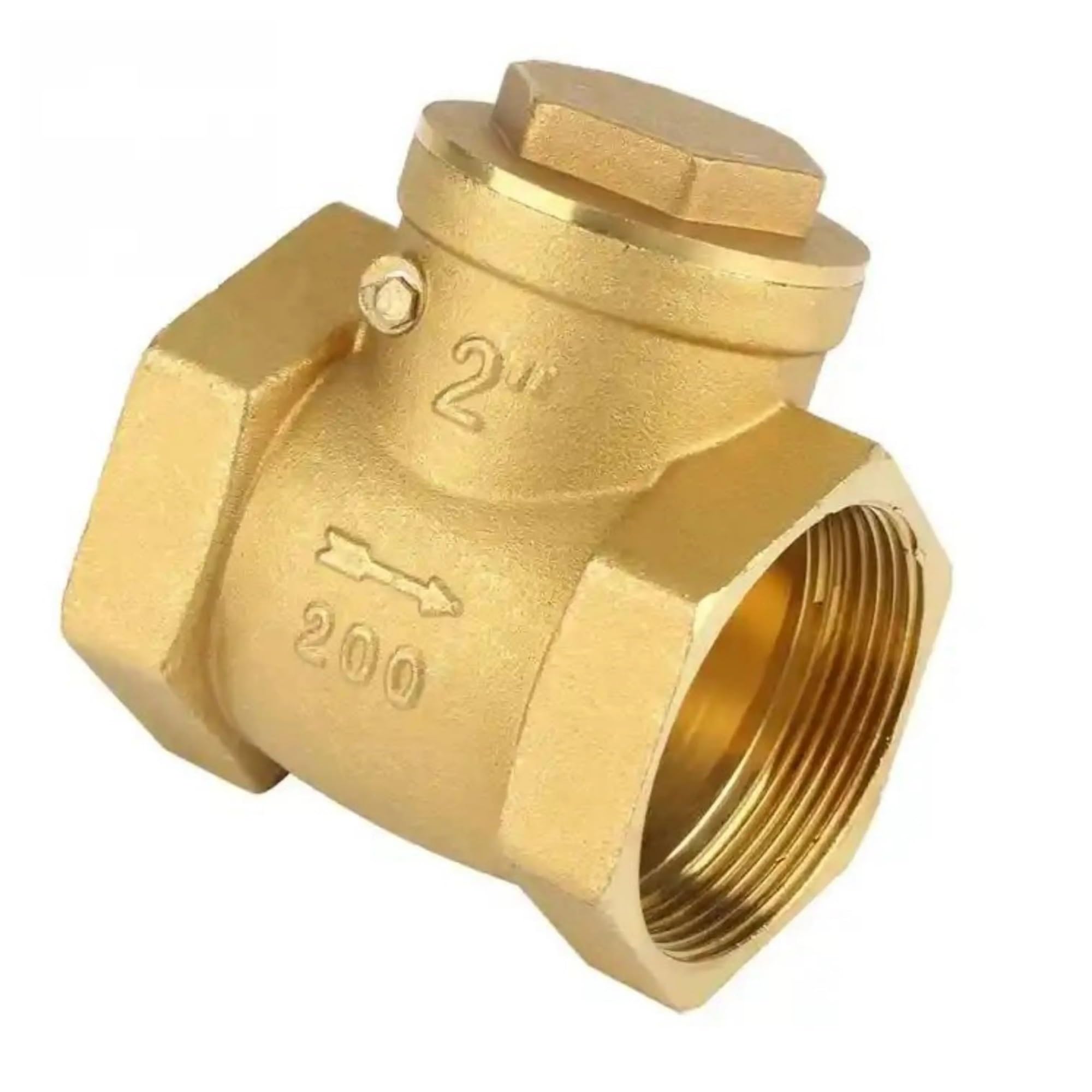 Valvola di ritegno a Battente in Ottone da 1/2 Pollice Valvola con Filettatura Femmina Valvola di ritegno Orizzontale di Non Ritorno for Tubo dell'Acqua
