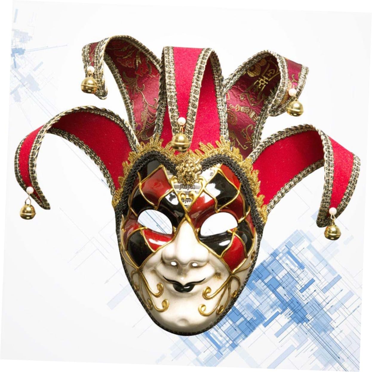 ABOOFAN Máscara Veneciana Roja de Cara Completa para Disfraz de Carnaval Fiesta de Máscaras para Eventos Temáticos de Halloween o Fiestas de Disfraces