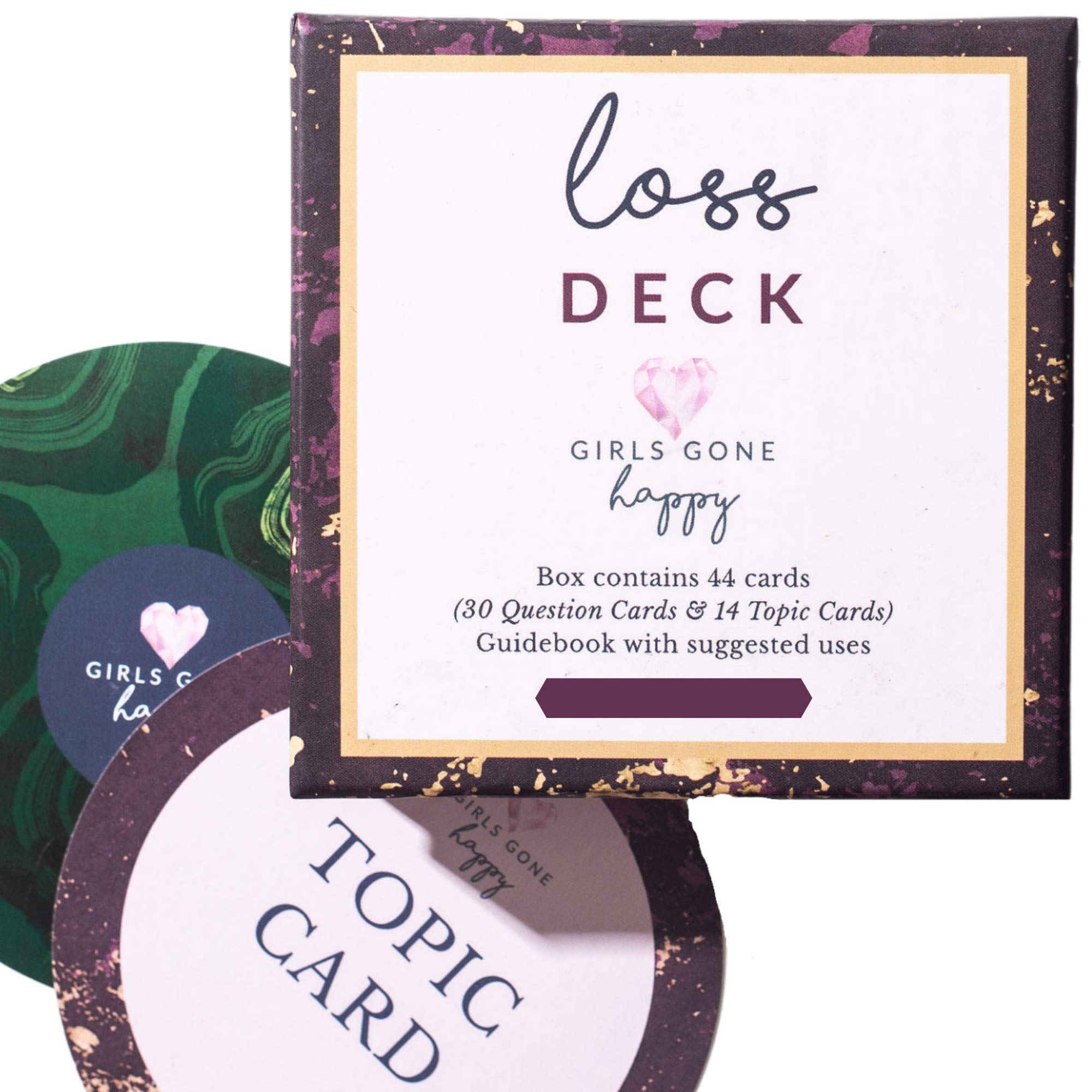 Loss Deck | Sympathy Gift to Help Grieving, Releasing, & Letting Go | 44 Thoughtful Question & Topic Cards | Self Care Memorial Gifts | Comforting Reflection Questions for Dealing with Loss & Grief