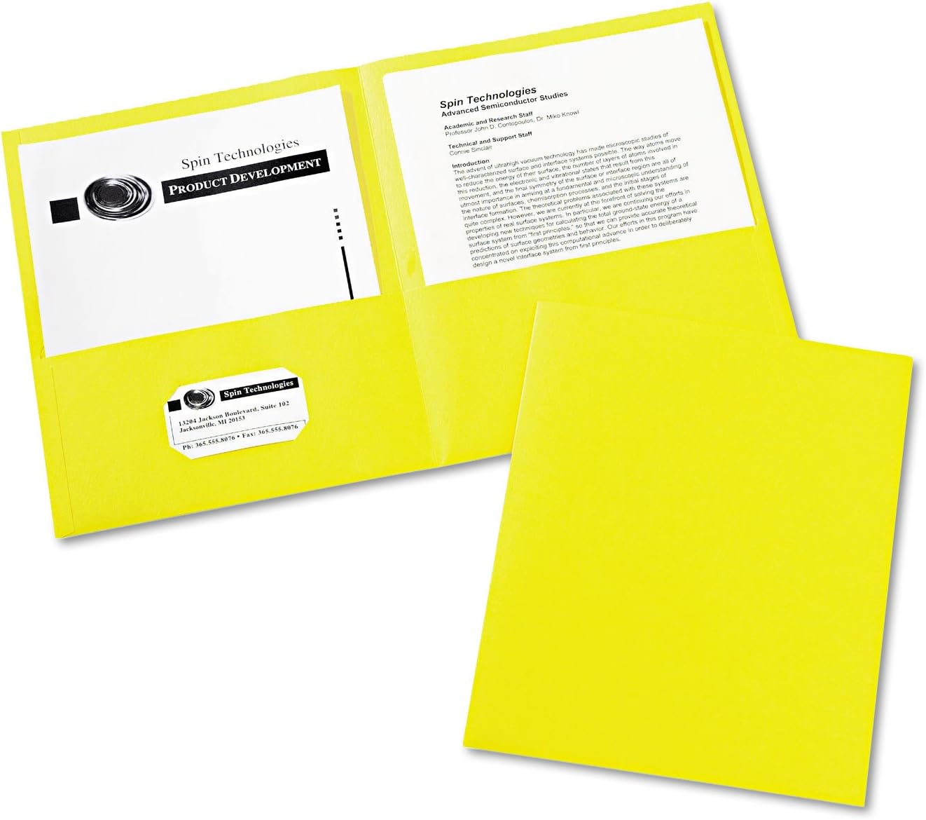 Avery 47992 Two Pocket Folder, 8-1/2-Inch x11-Inch,20 Sht Cap, 25/BX, Yellow