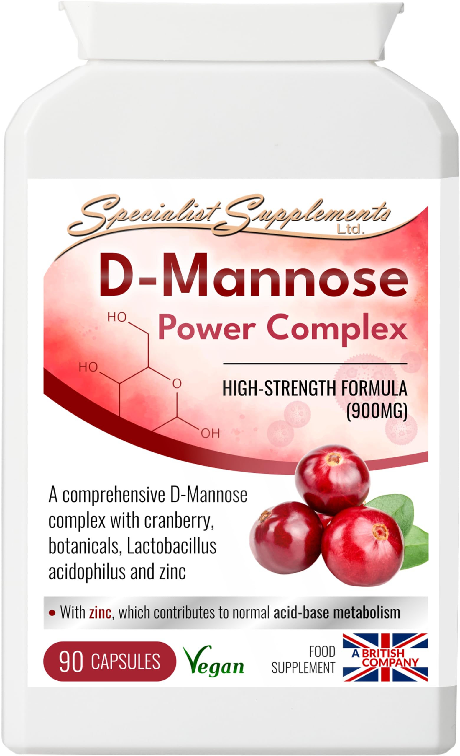 Specialist Supplements D-Mannose Power Complex, 90 Capsules