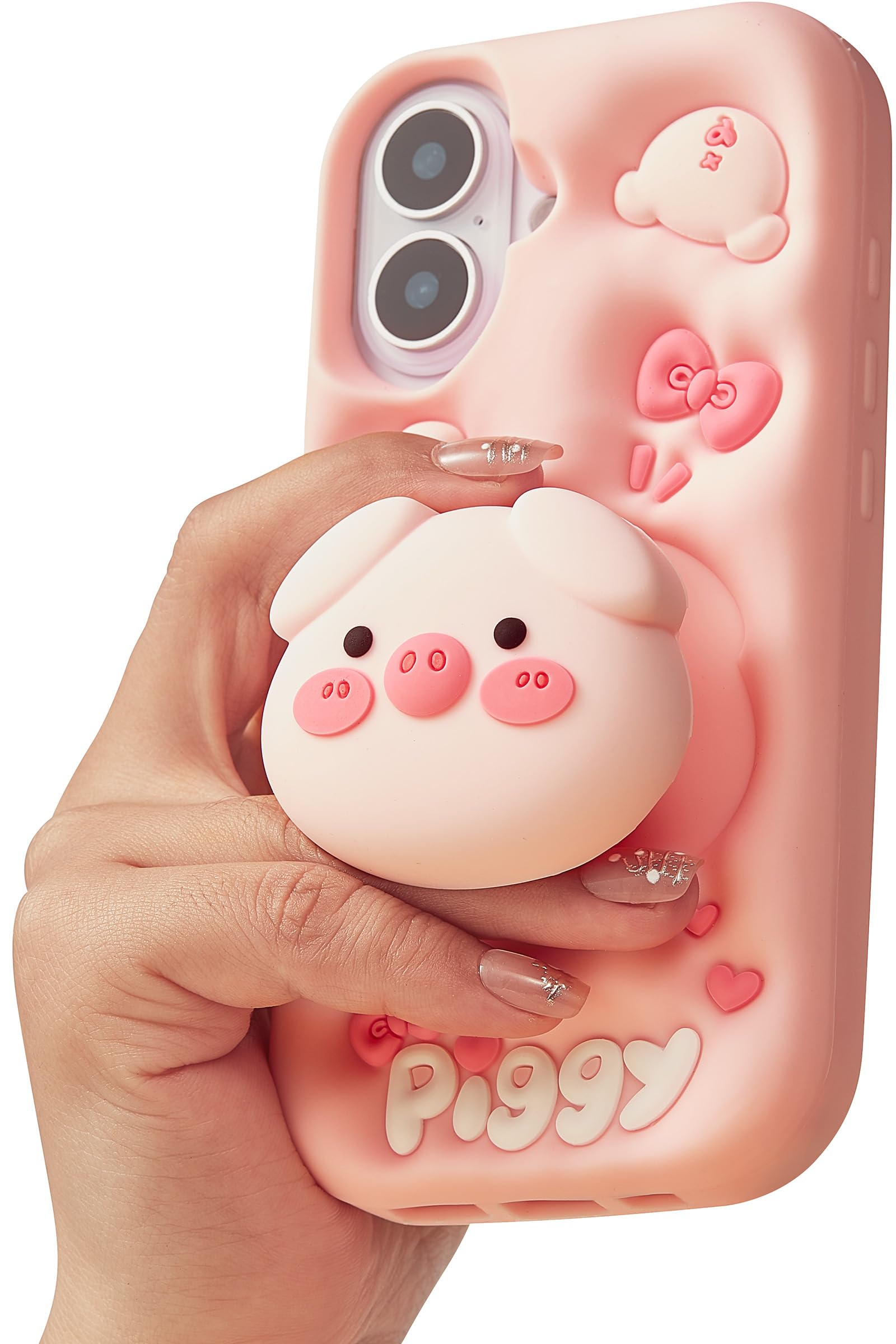 Amazon.com: TUFTA Kawaii 3D Pig Pop-Up Stand and Grip Phone Case