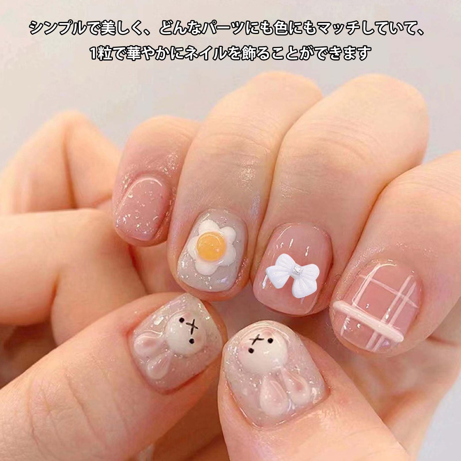 3dネイルパーツ ネイル うさぎ りぼん さくらんぼ ネイルパーツ