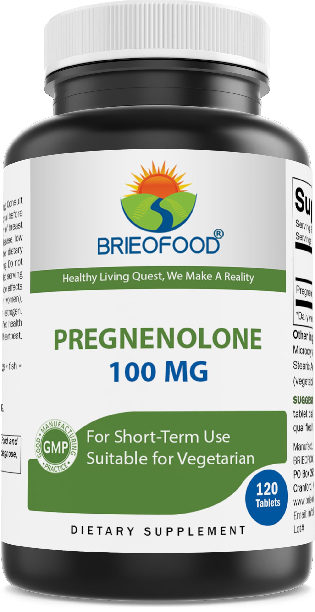 Pregnenolone 100 mg 120 Tablets - Hormone Balance Supplement