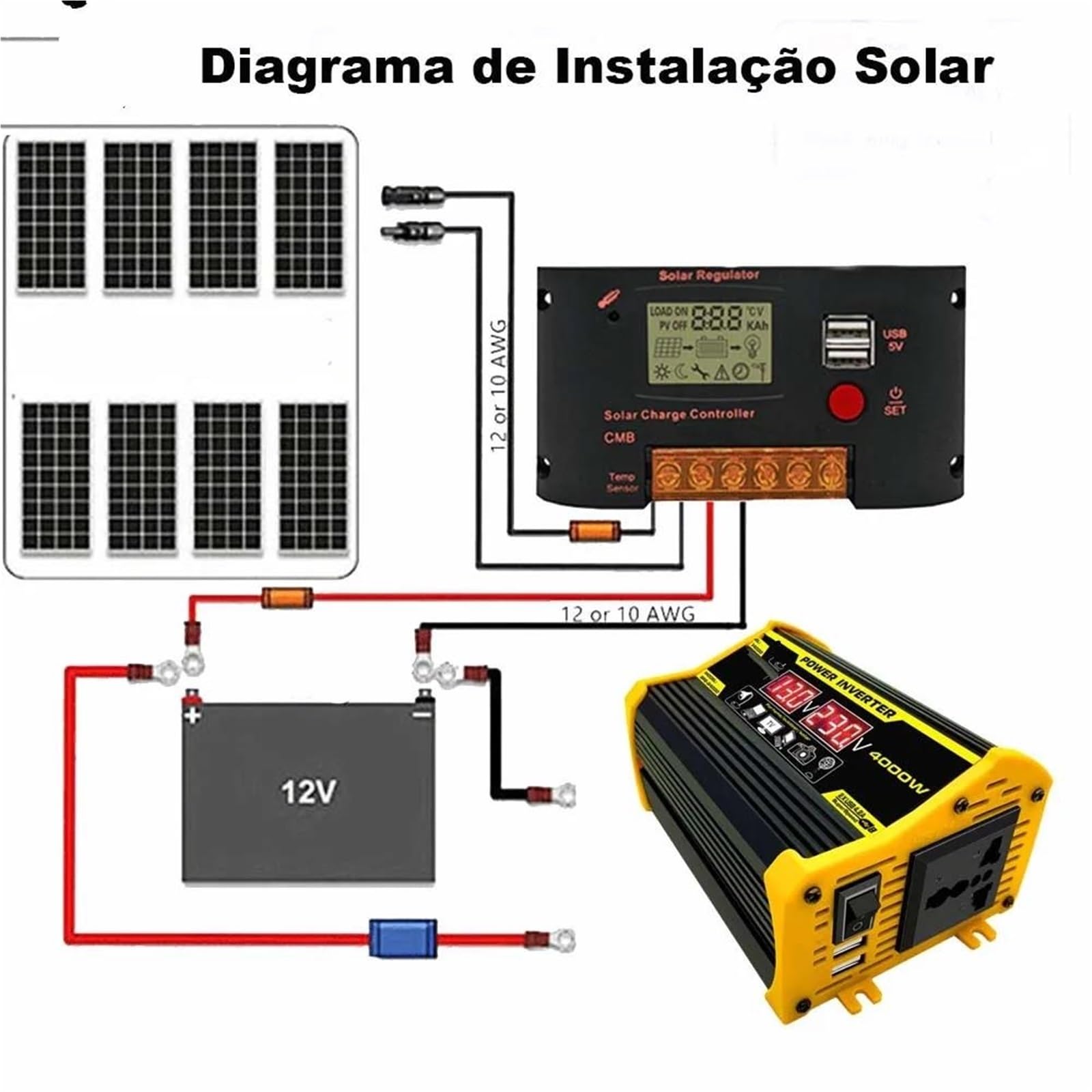 Inversor Inversor De Corriente para Coche De 12 V A 220 V 230 V 110 V Y 127 V 600 W con Pantalla De Voltaje De Carga USB Y Toma Universal(12V to 220V)