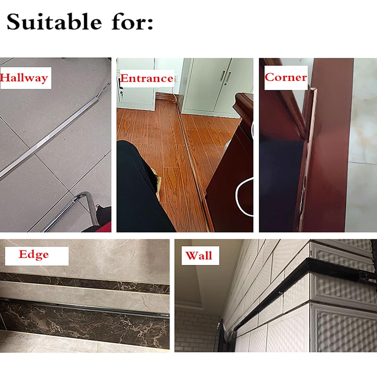 Canalina passacavi,Canalizzazione per Cavi,Copricavi per Parete,Ponte per Cavi Elettrici Domestici,Passacavi Canalina Parafili in Acciaio Inox,Autoadesivo,Flessibile,per Casa