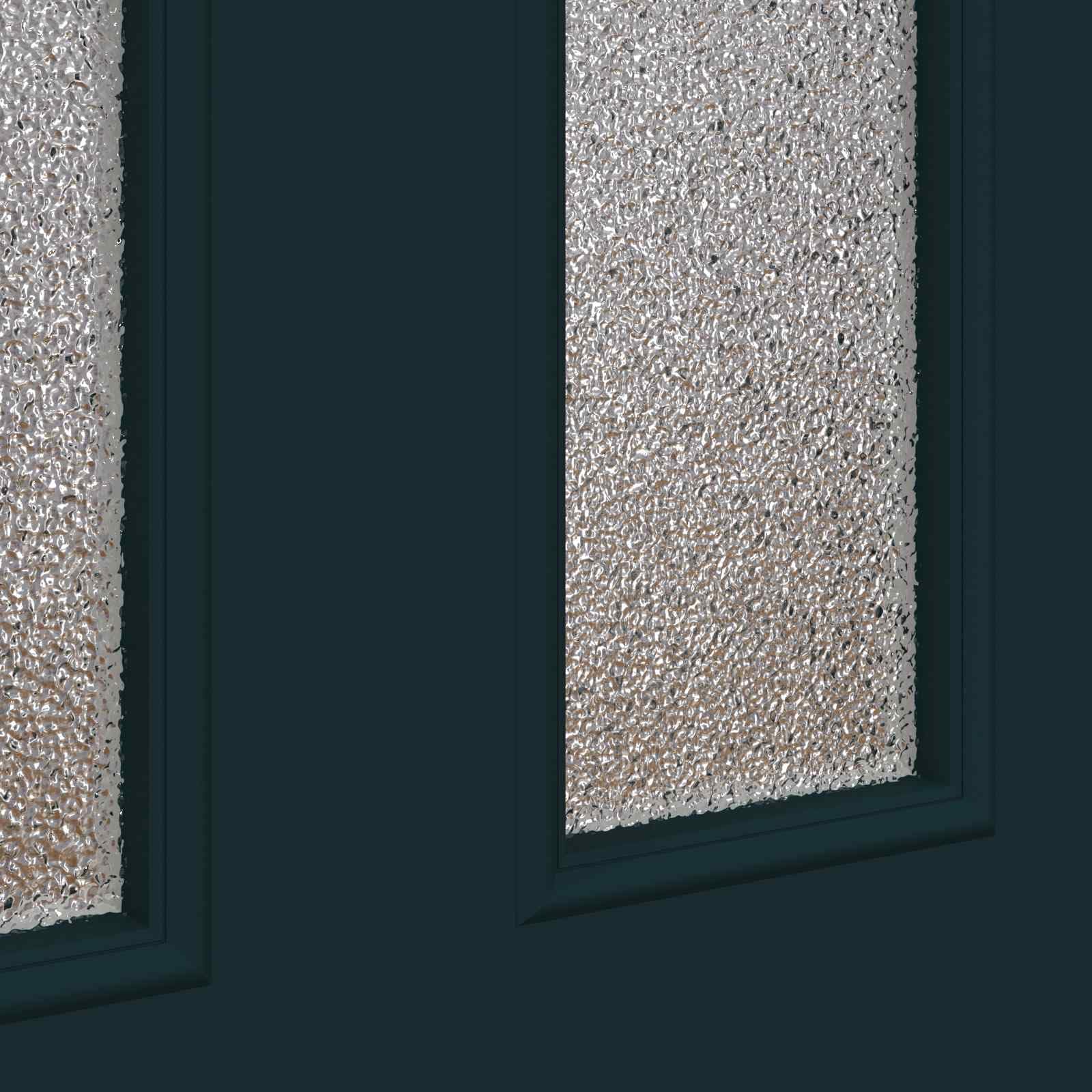 Drzwi wejściowe antracytowe PCW 110 x 210 cm z wkładką szklaną, izolowane i dźwiękoszczelne, łącznie z zamkiem, ościeżnicą i blokadą, idealne do nowego budowy, renowacji i wejścia do