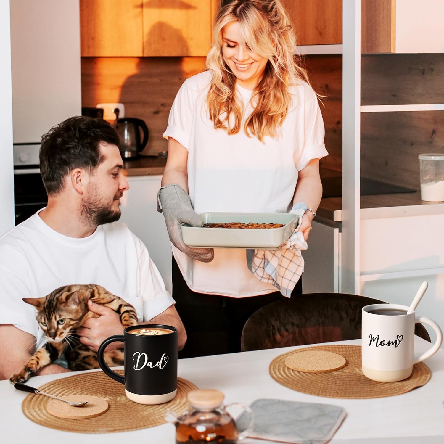 YHRJWN Mom and Dad Gifts, Mom and Dad Mugs, Christmas Gift for Parents from Daughter Son, New Parents Gifts for Couples, 16 Oz - Image 2