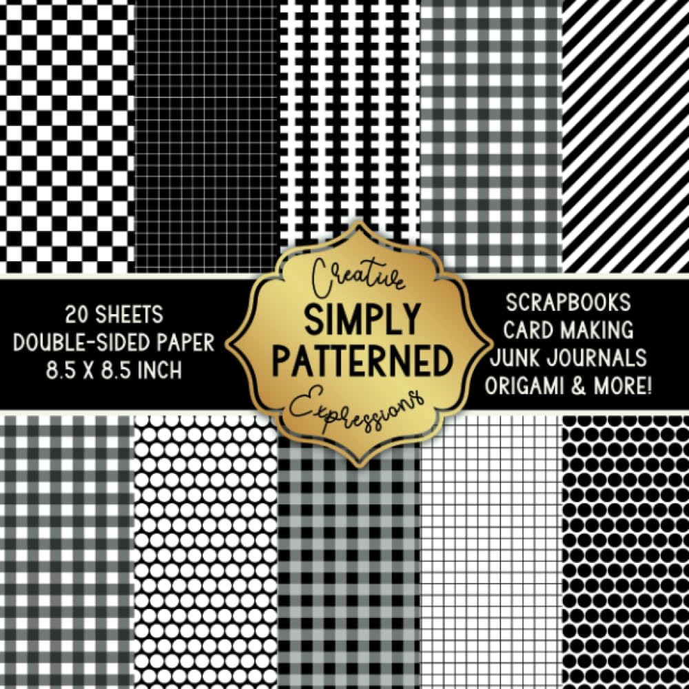 Simply Patterned Double-Sided Craft Paper, 8.5" Square: Decorative Specialty Pad for Scrapbooks, Junk Journals, Origami, Cardmaking