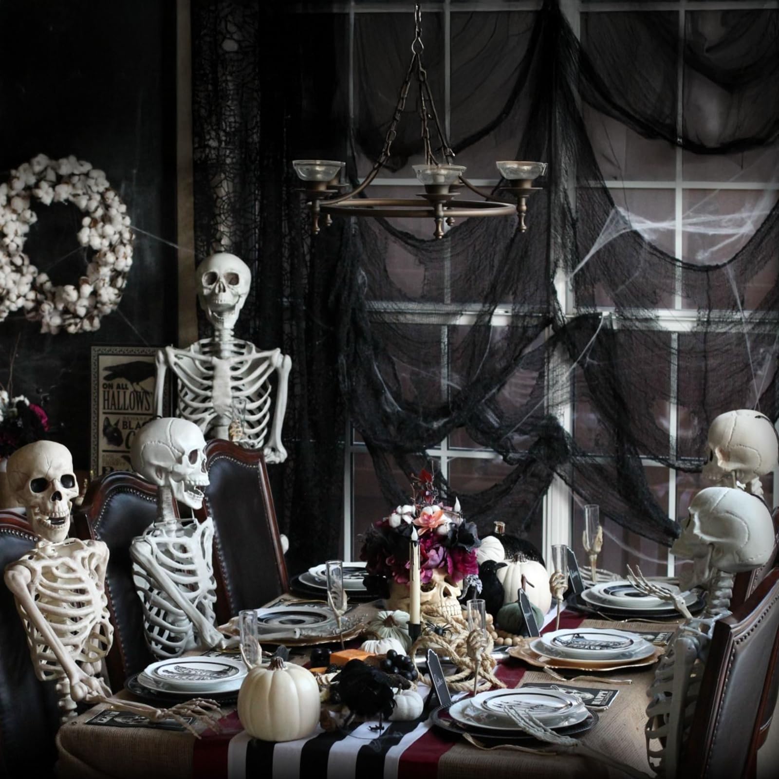 Squelette Halloween 90 Cm Articulé – Décoration Squelette Complet Mobile, Effrayant Pour Maison, Jardin, Patio, Fête Halloween