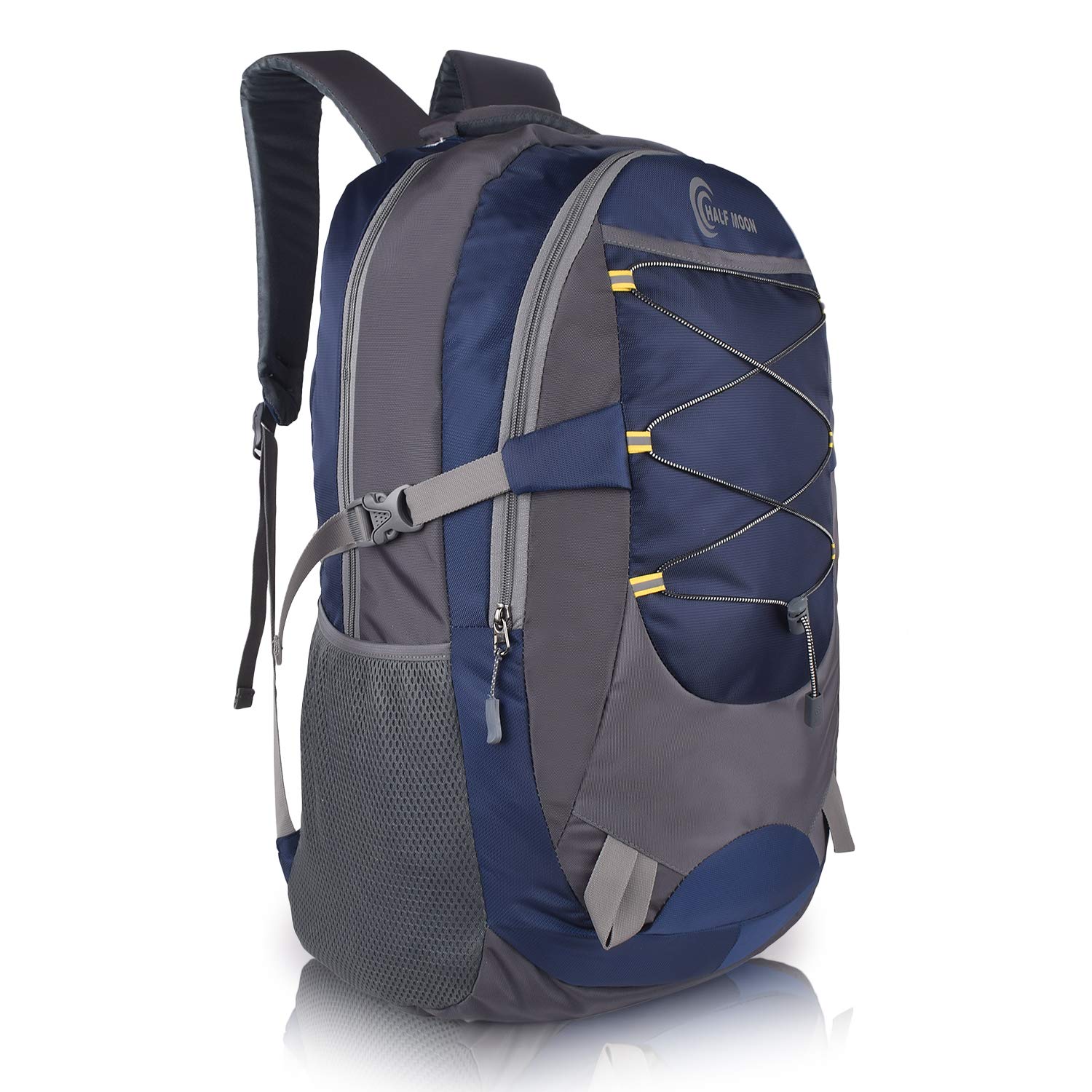 Half Moon 50L Water-Resistant Laptop Travel Backpack Rucksack Trekking Bag for Luggage Travelling for Men Women Boys and Girls with Laptop Compartment, Secret Pocket & Rain Cover (Navy Blue) (B0B5N57D1Y) Amazon Price History, Amazon Price Tracker