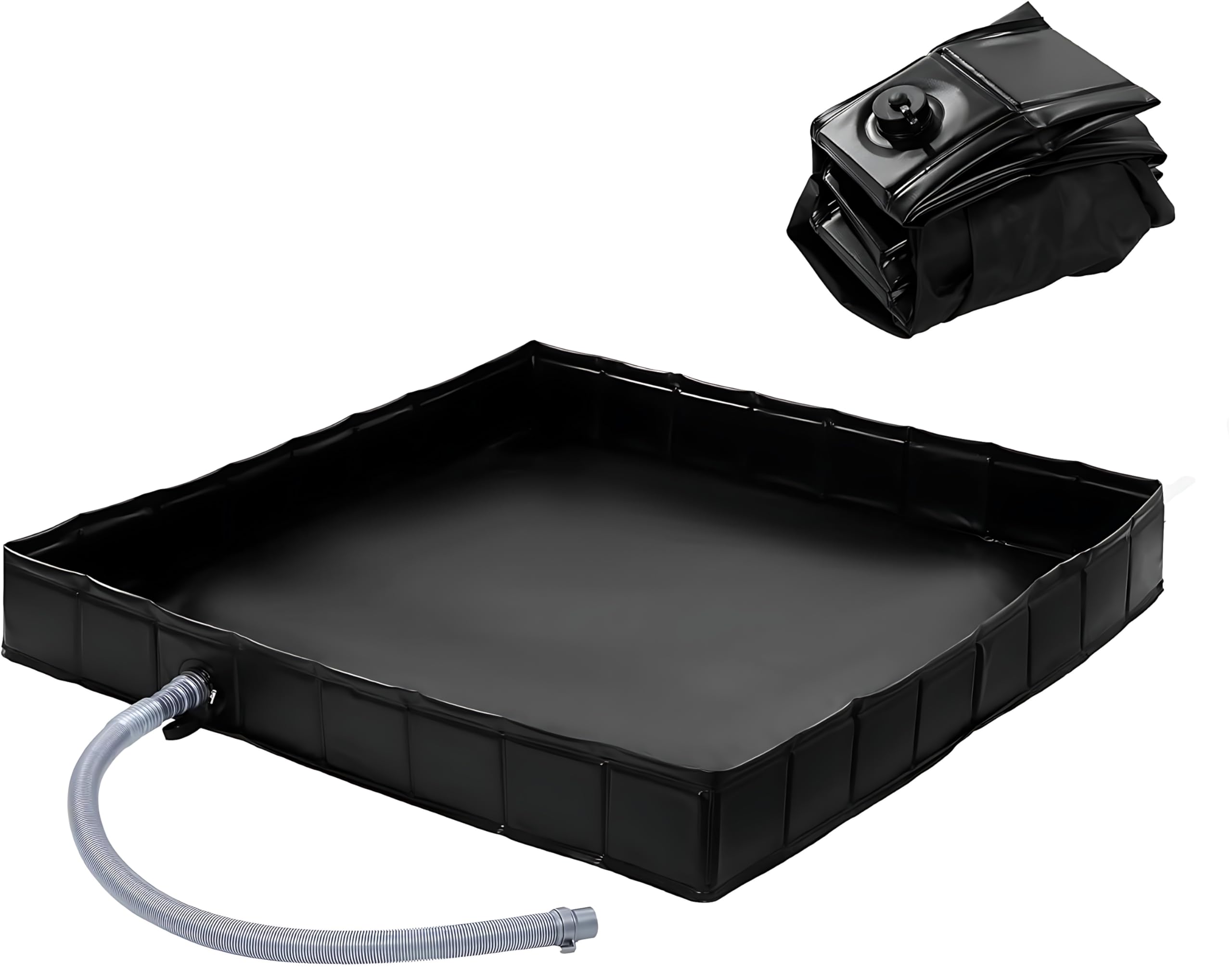 Base plegable para tienda de ducha, 104 x 104 x 13 cm, plato de ducha portátil con desagüe, uso con ducha portátil, base de toldo para interiores y exteriores, mantiene los pies limpios y baña a las