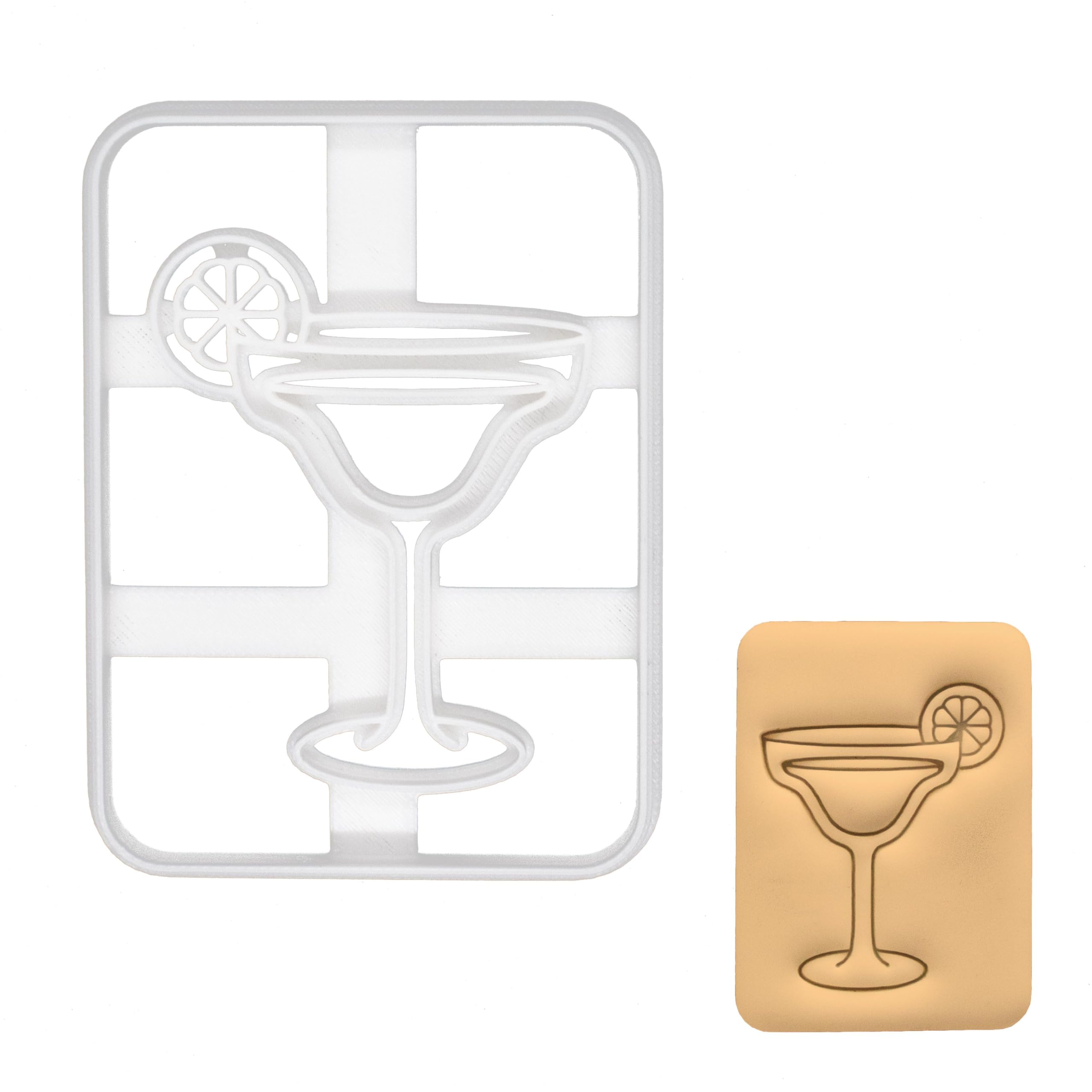 BAKERLOGY Margarita Cookie Cutter - Detailed Biscuit Cutter Design for Baking and Crafts, Ideal on Fondant, Dough, Clay