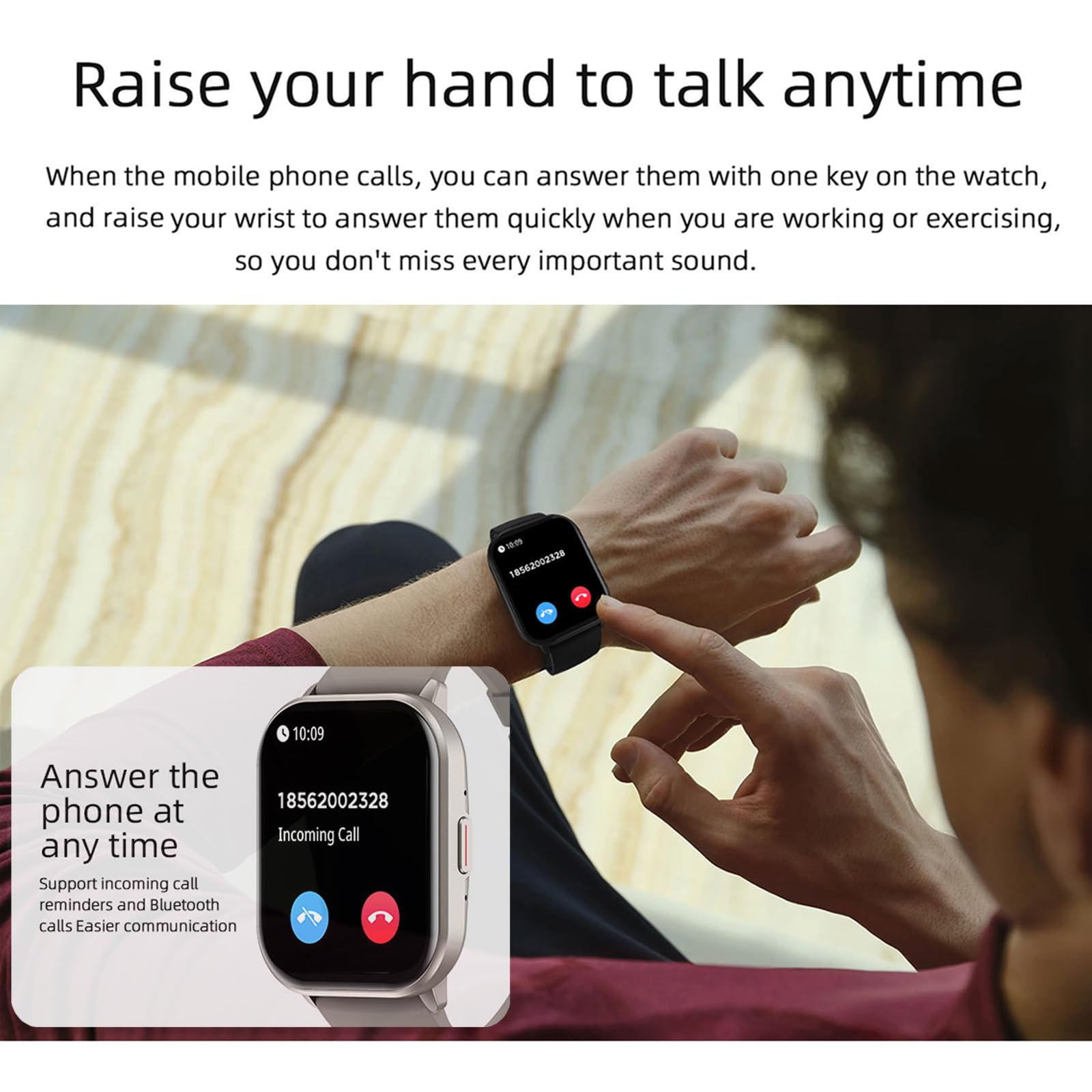 smartwatch donna uomo con funzione telefono 2.01 pollici fitness tracker contapassi, cardiofrequenzimetro, pressione sanguigna, IP68, impermeabile, touch screen da polso per Android iOS