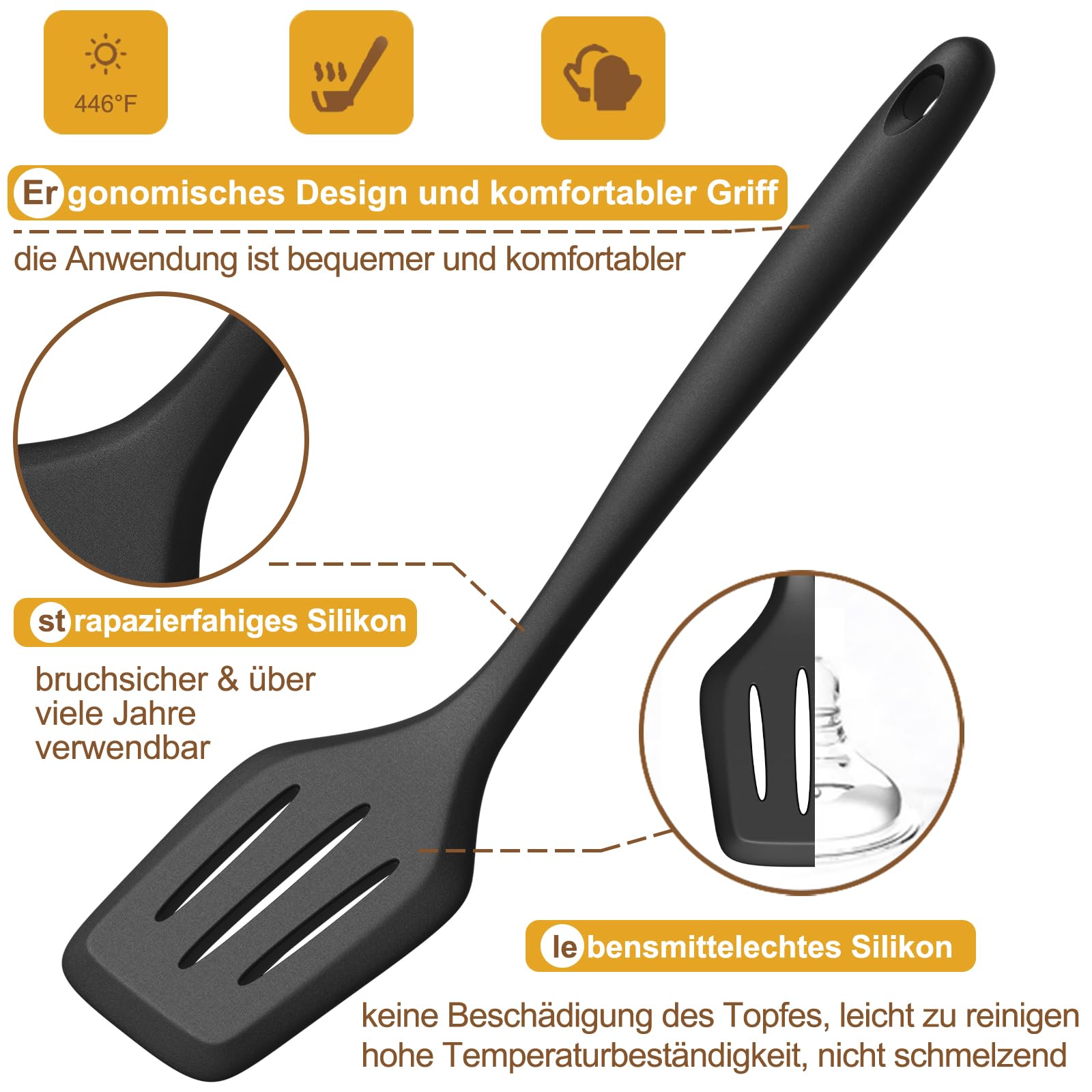 11 Pezzi Set Utensili Cucina Silicone, Set di Utensili da Cucina con