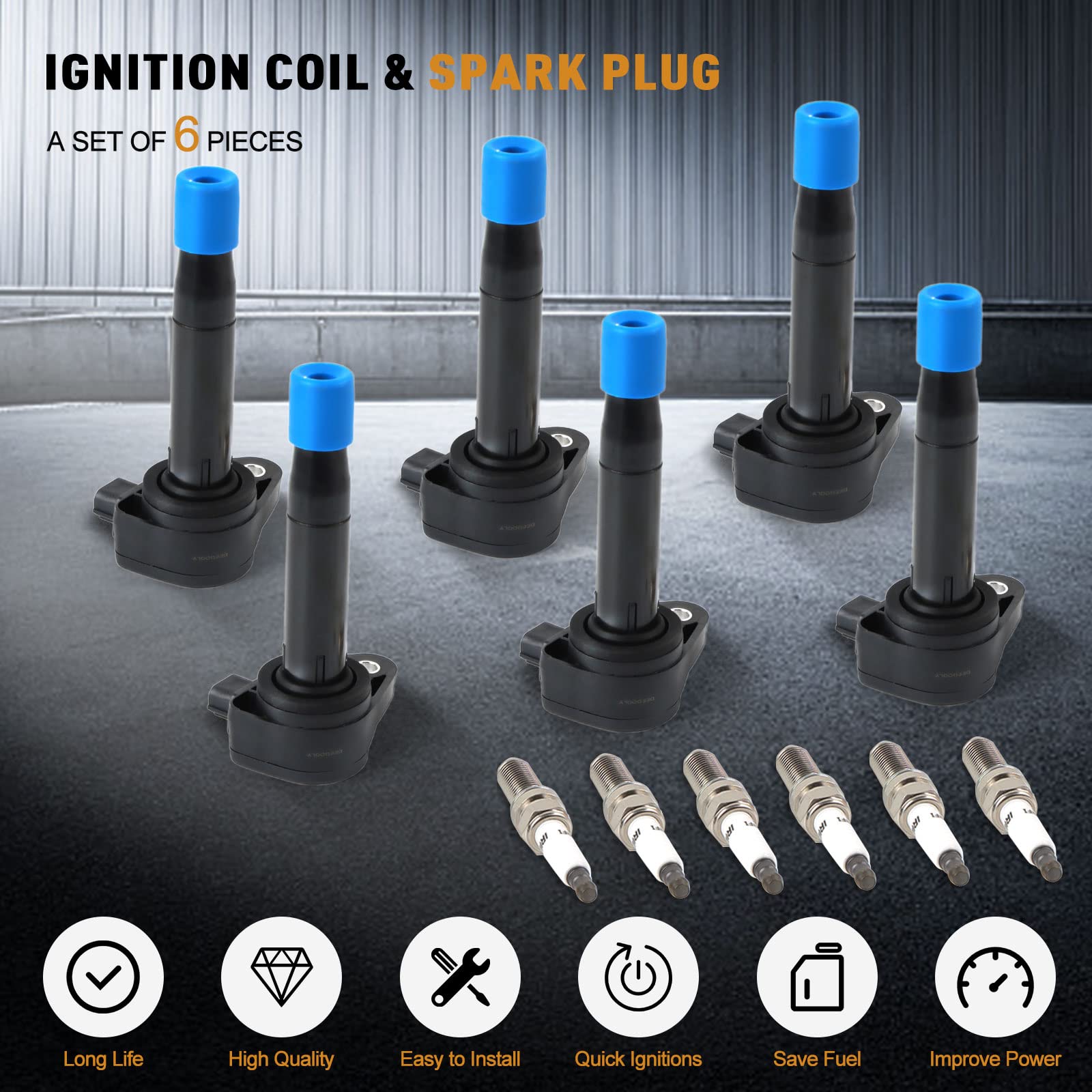 UF603 OEM 6 Ignition Coils +6 Iridium Spark Plugs For Honda Accord Odyssey Acura - Foto 6