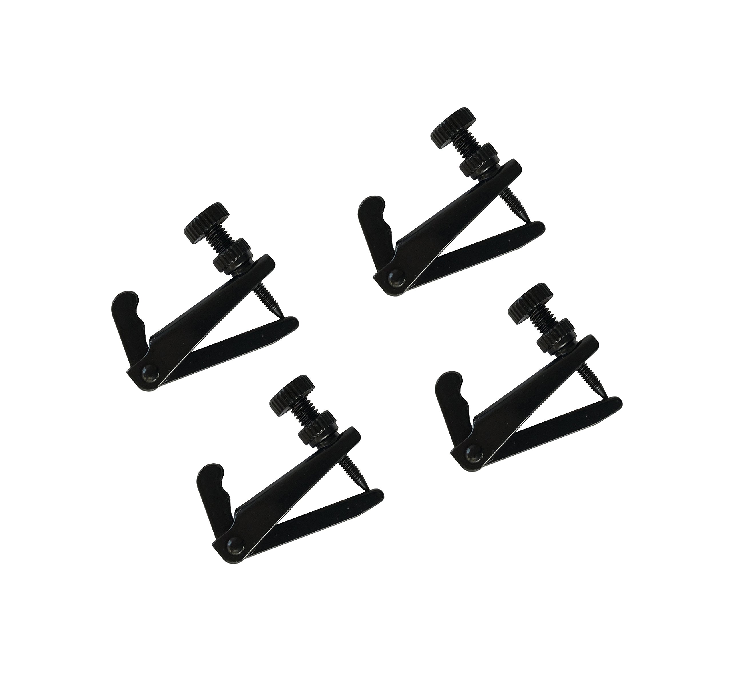 Violin Fine Tuners - Stainless Steel Adjusters, Stable Black, 4Pcs (3/4-4/4 Size)