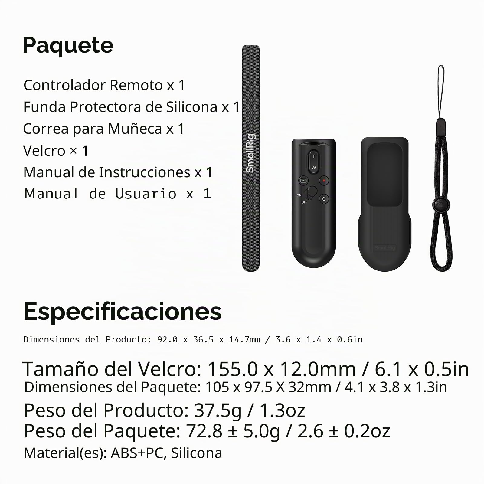 SMALLRIG SR-RG2 Mando a Distancia Inalámbrico para Sony, Canon y Nikon Cámara, se Adapta a A7R IV, A7RIII, A7S III, A6700, FX3, A7C, A7CR, A7C II, ZVE10, R5, R6, R7, R8, Z50 III